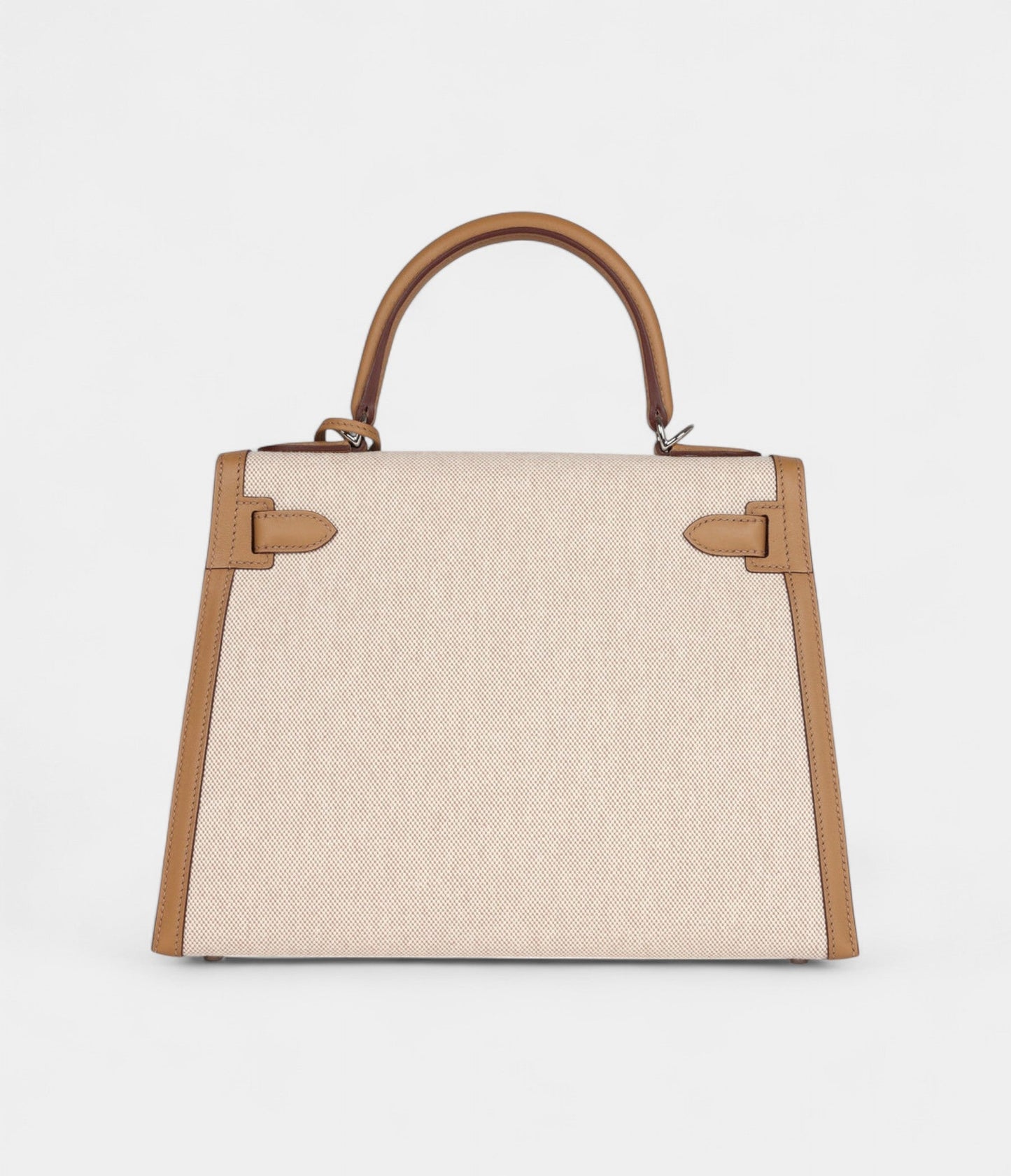 Hermes Kelly 28 Biscuit Toile H Canvas and Swift Palladium Hardware