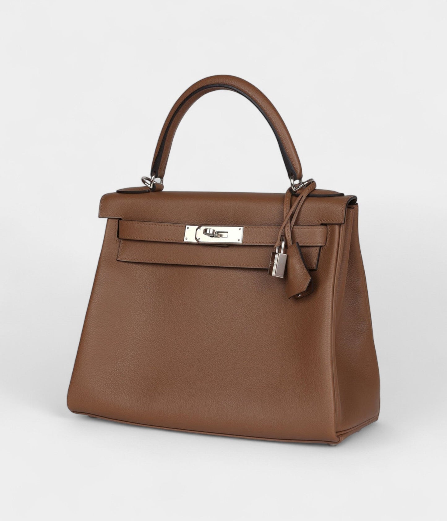 Hermes Kelly 28 Chestnut Evercolor Palladium Hardware