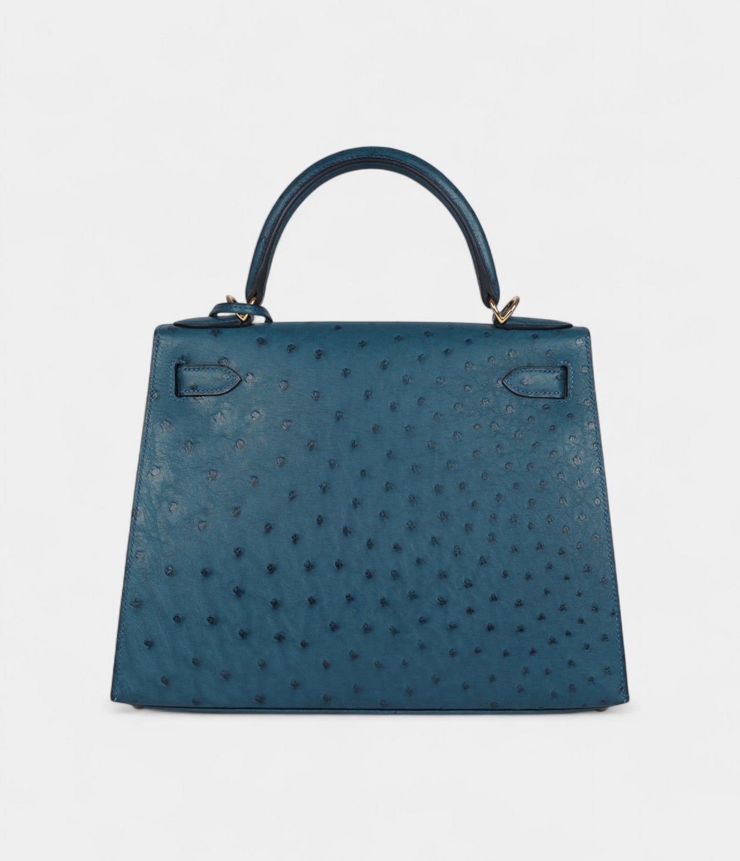 Hermes Kelly 28 Cobalt Ostrich Gold Hardware