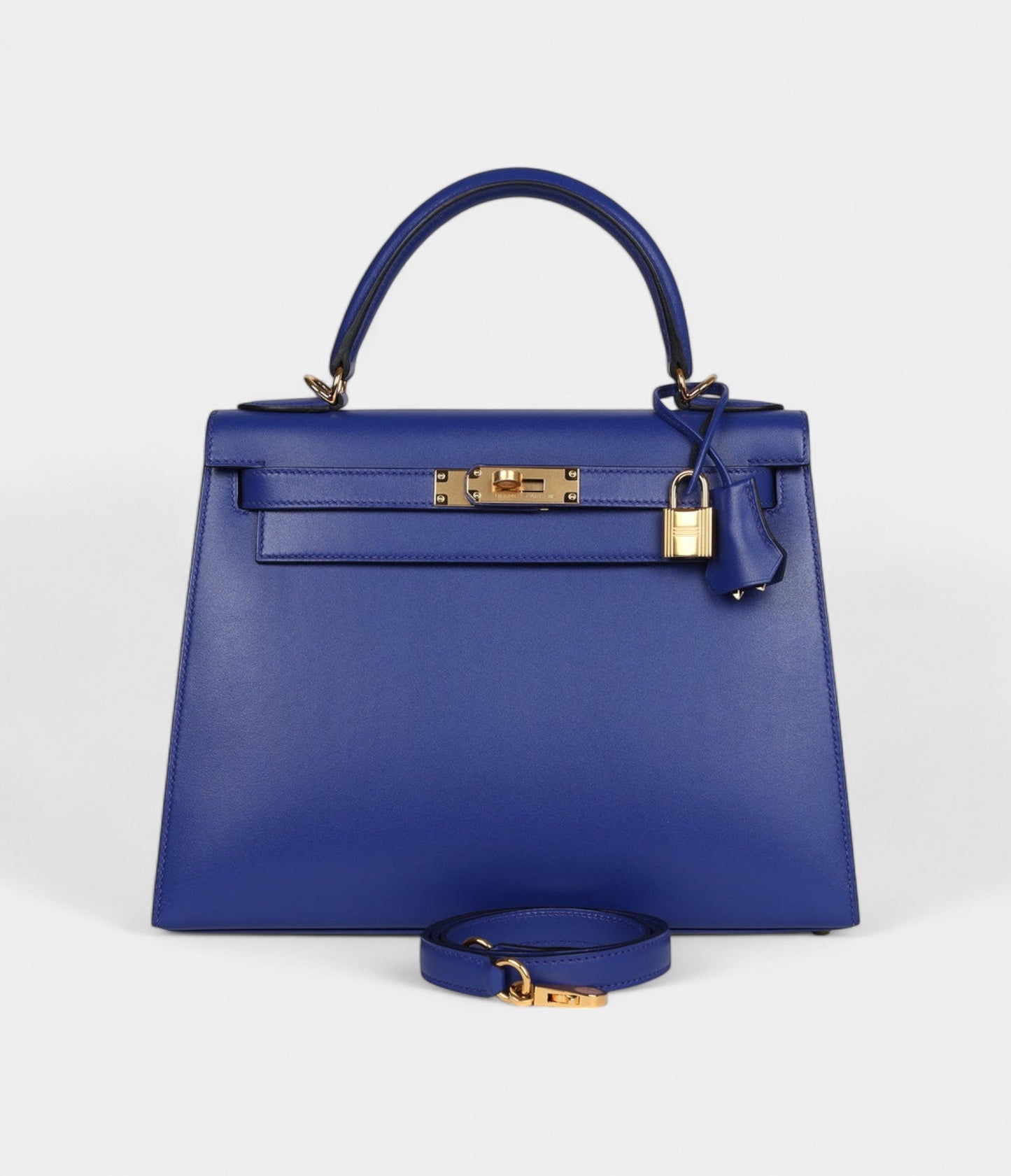 Hermes Kelly 28 Electric Blue Tadelakt Gold Hardware
