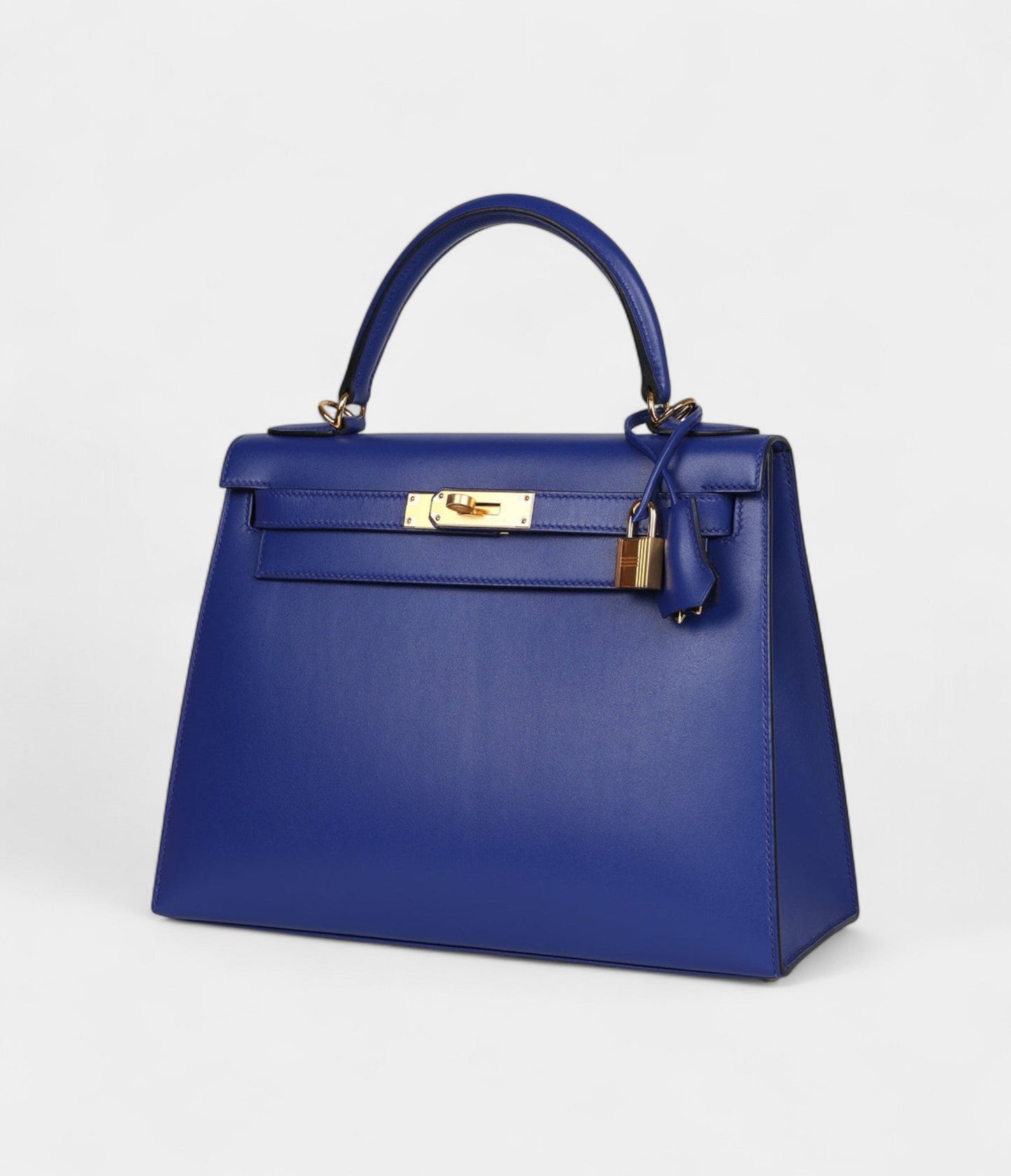 Hermes Kelly 28 Electric Blue Tadelakt Gold Hardware