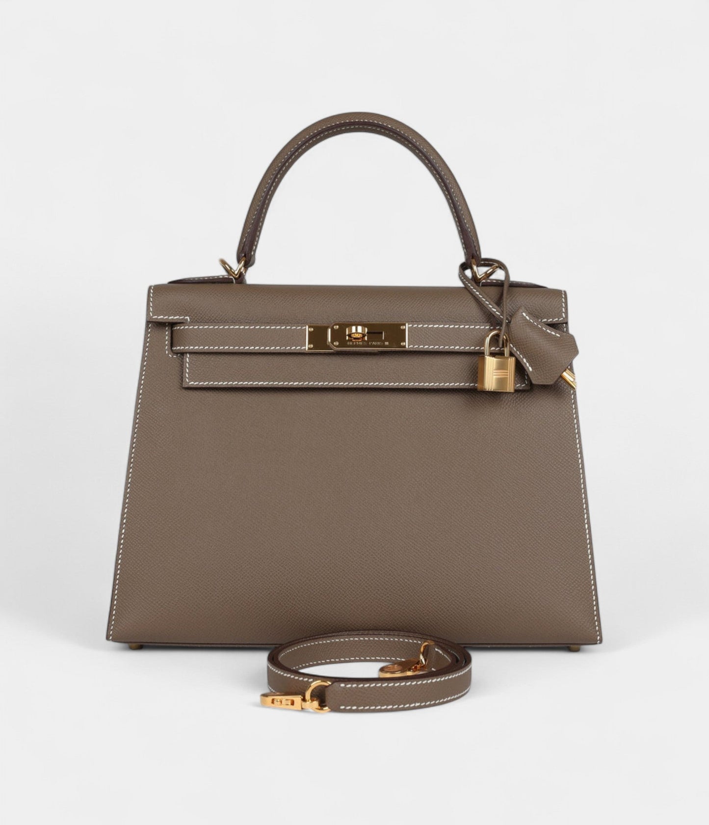 Hermes Kelly 28 Etoupe Epsom Gold Hardware