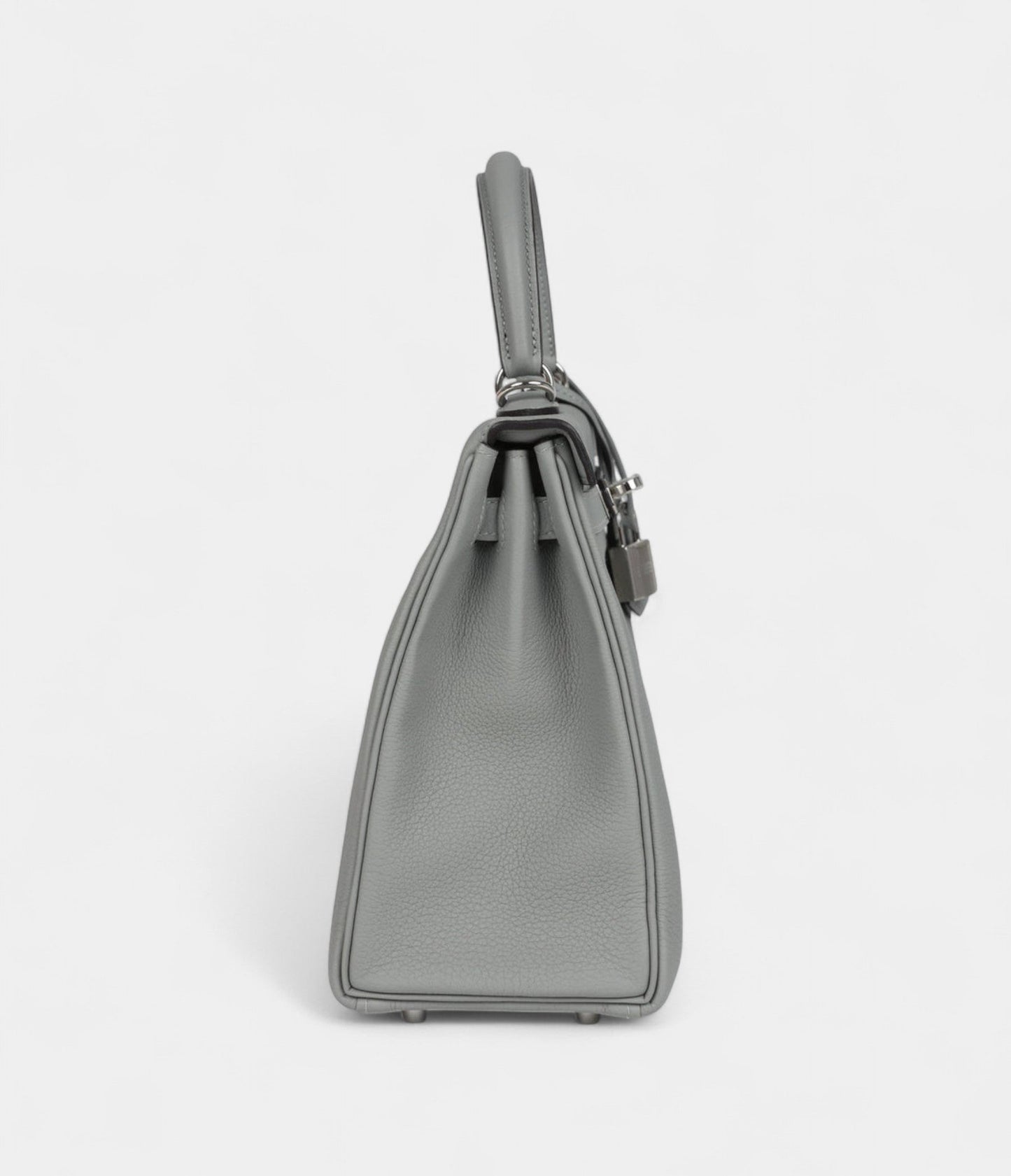 Hermes Kelly 28 Grey Seagull Togo Palladium Hardware