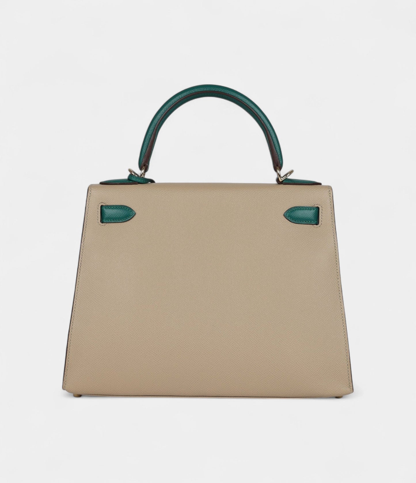 Hermes Kelly 28 Malachite and Trench Epsom Permabrass Hardware