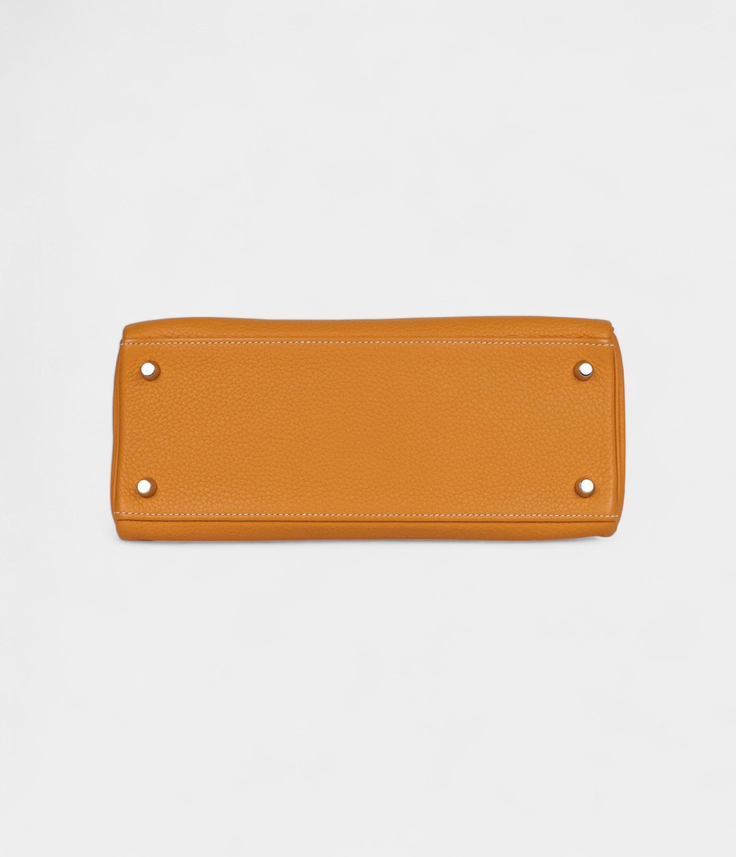 Hermes Kelly 28 Mustard Clemence Palladium Hardware