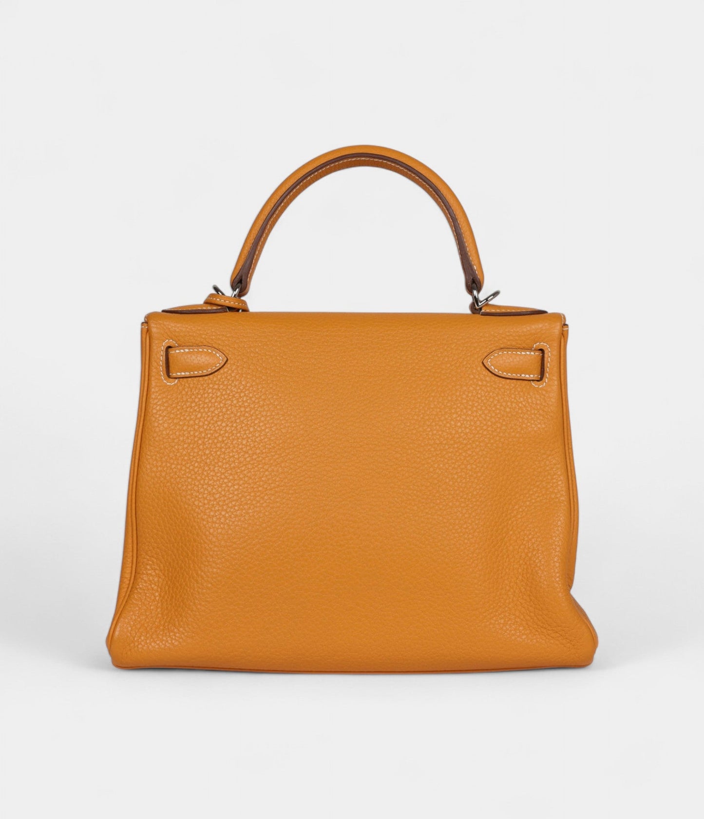 Hermes Kelly 28 Mustard Clemence Palladium Hardware