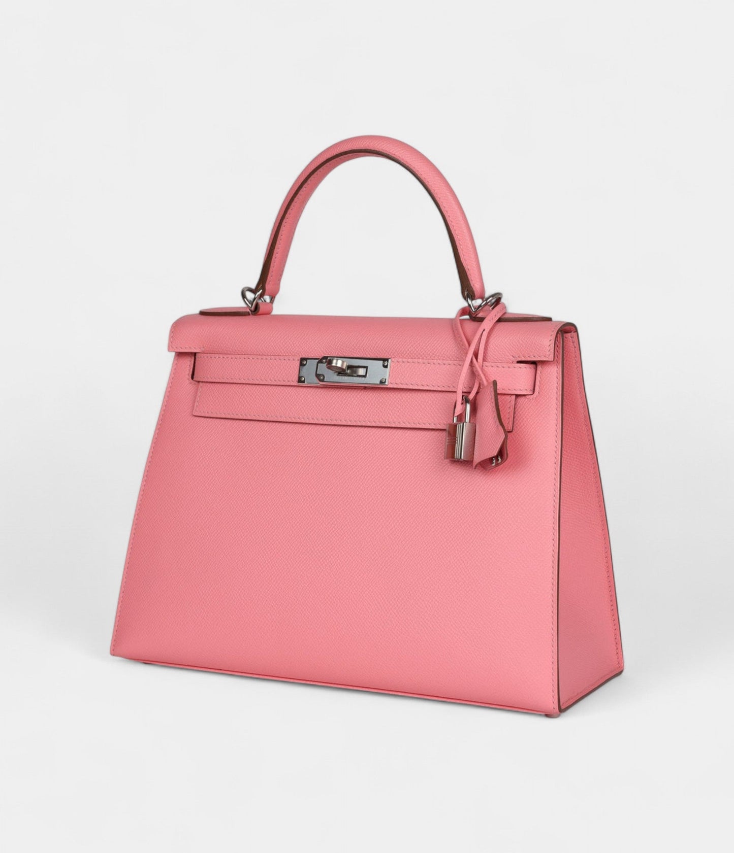 Hermes Kelly 28 Rose Confetti Epsom Palladium Hardware