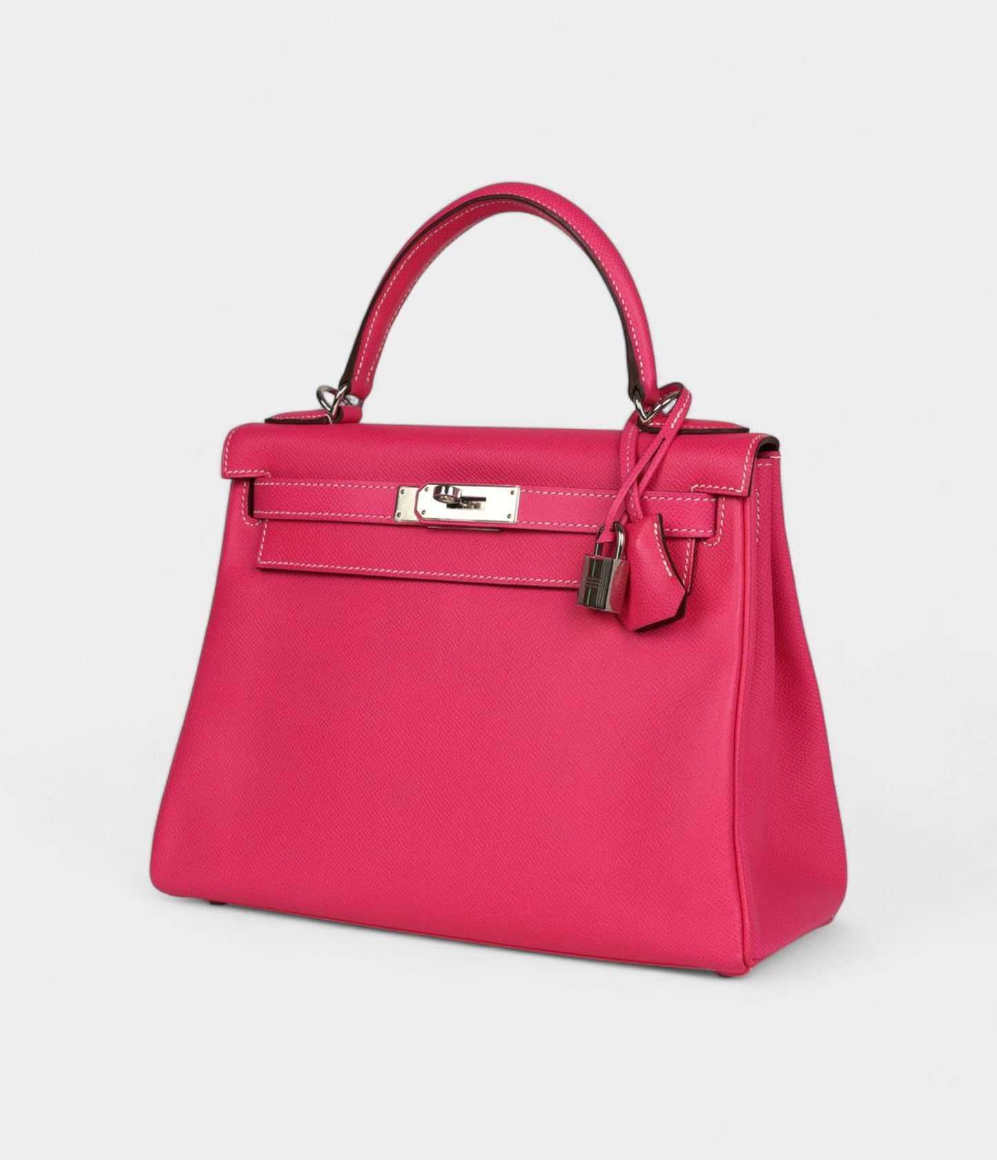 Hermes Kelly 28 Rose Tyrien Candy Epsom Palladium Hardware