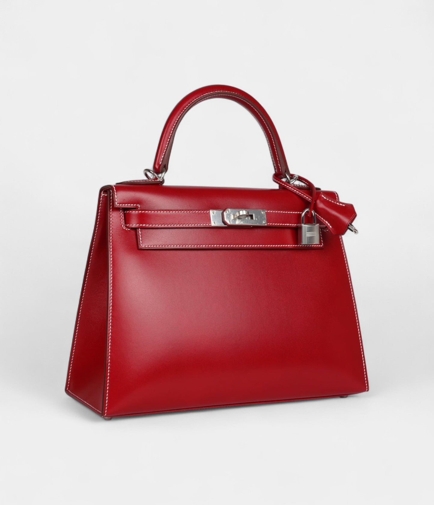 Hermes Kelly 28 Rouge Piment Box Palladium Hardware