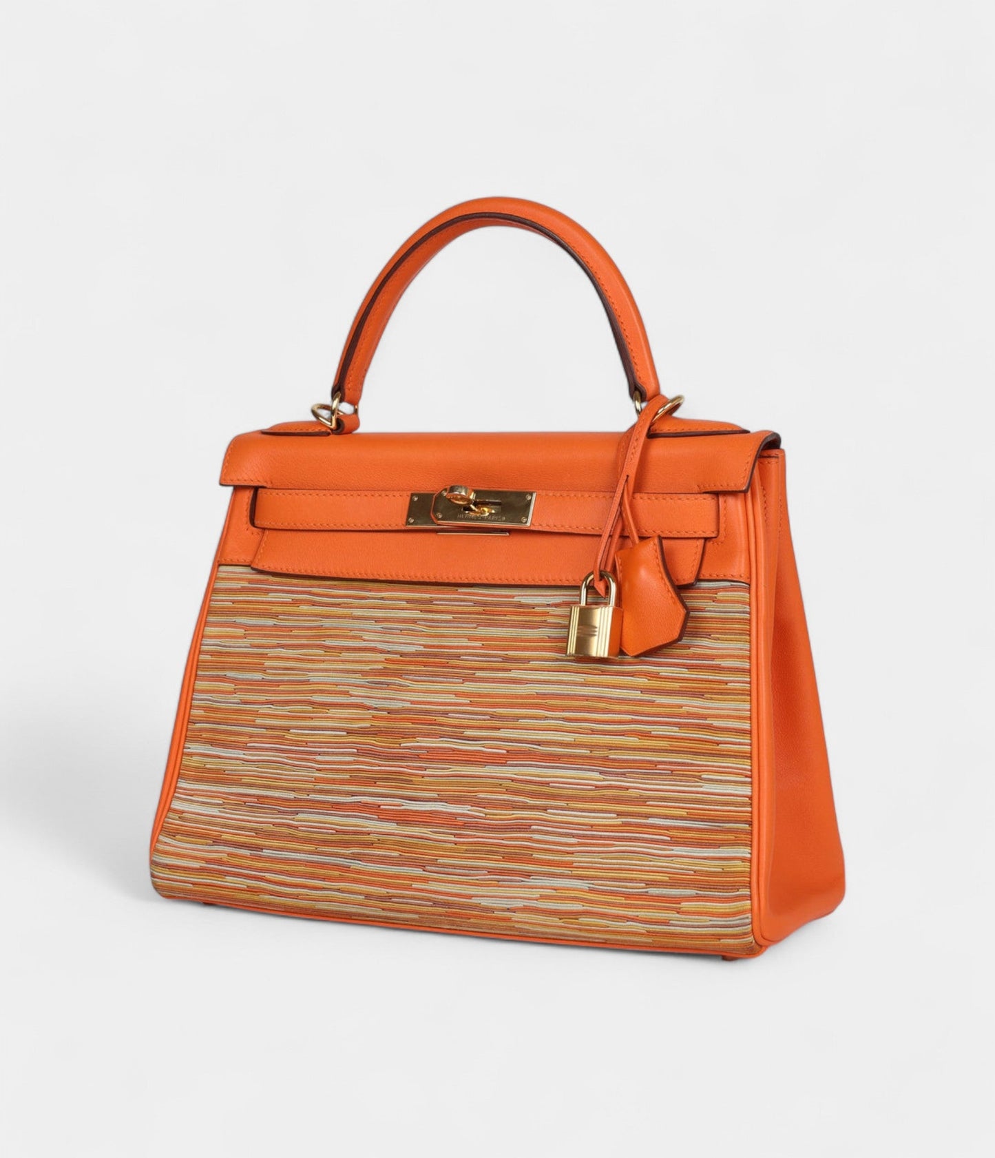 Hermes Kelly 28 Vibrato Orange Evercalf Gold Hardware