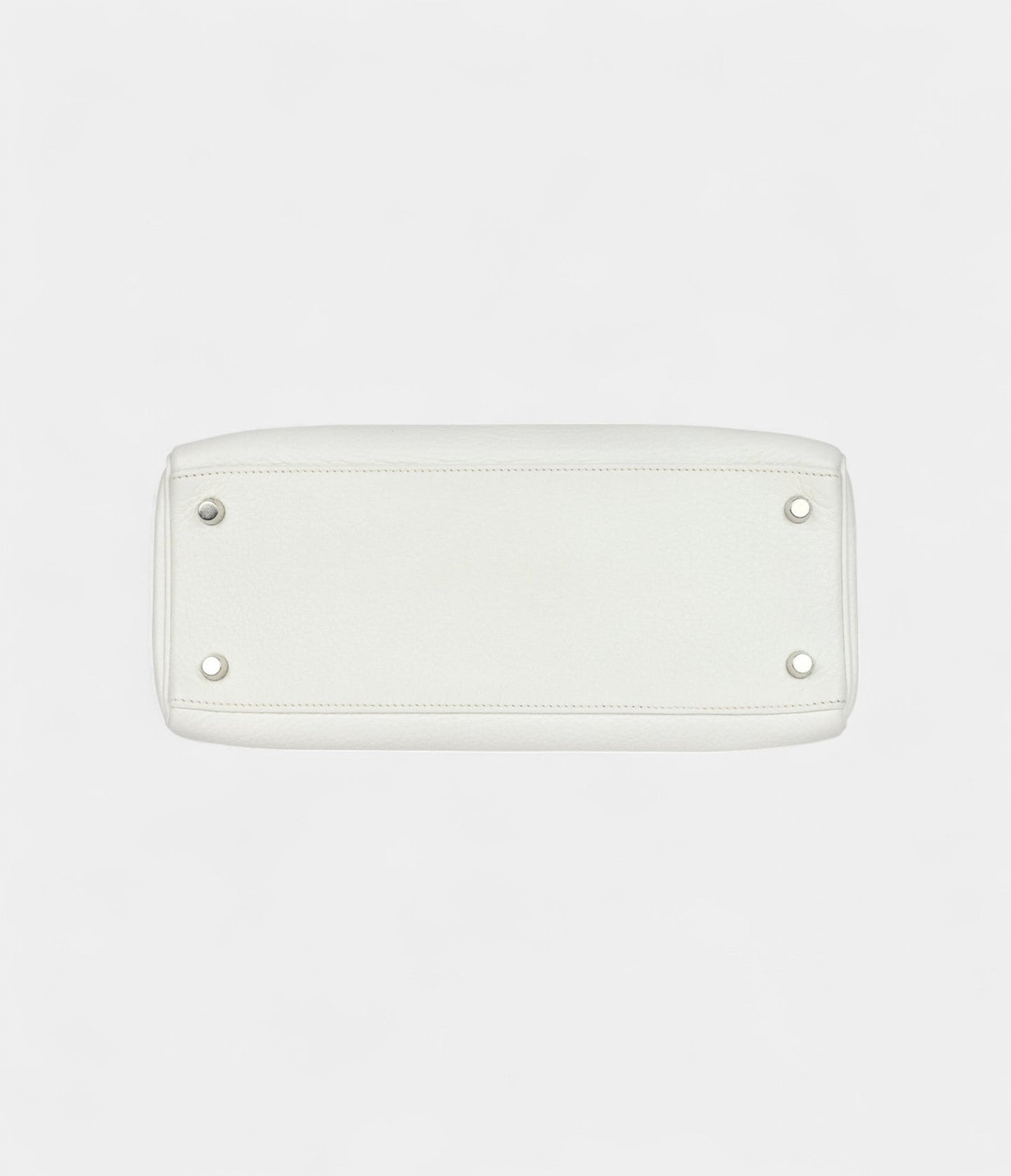 Hermes Kelly 28 White Clemence Palladium Hardware