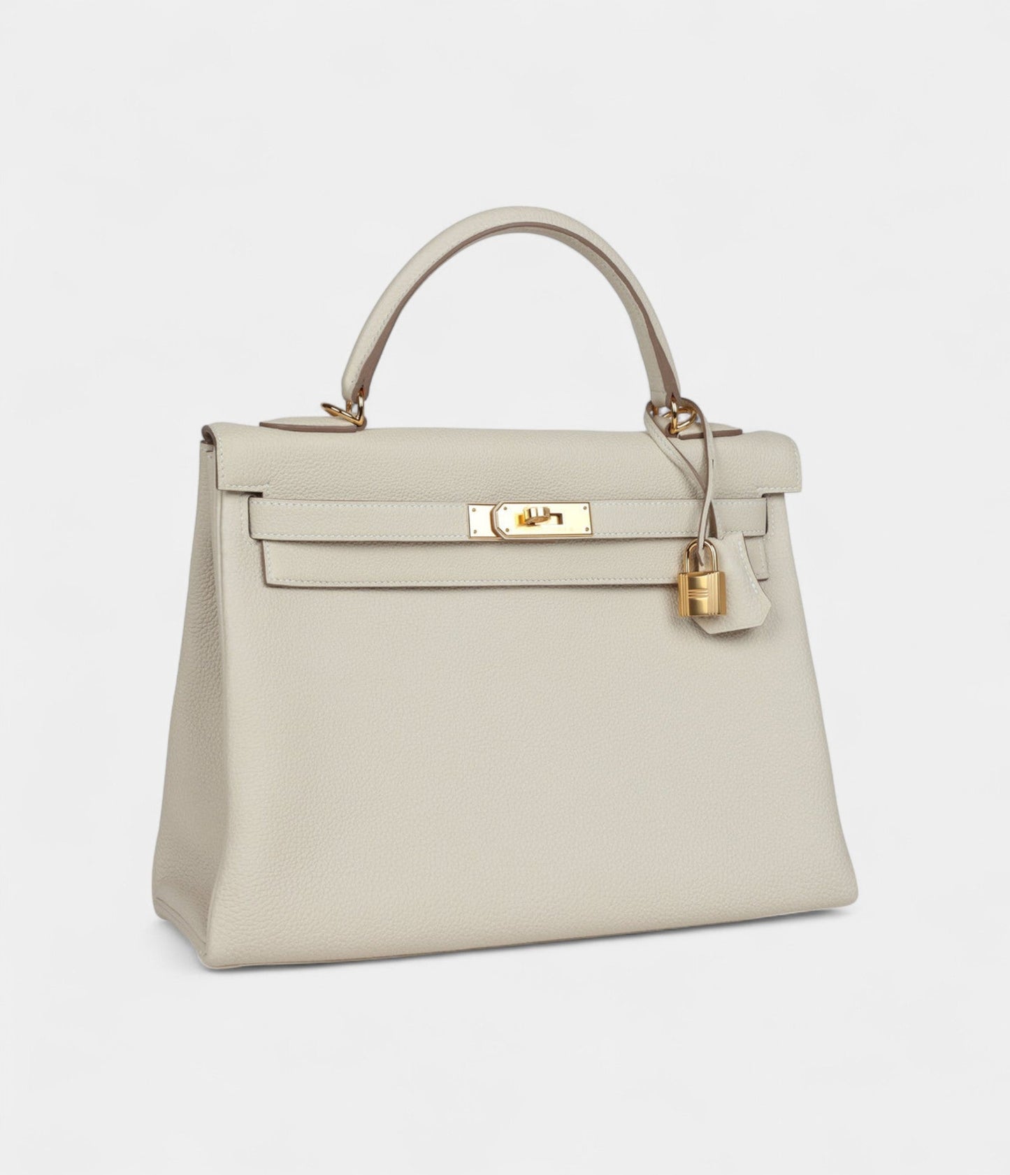 Hermes Kelly 32 Craie Togo Gold Hardware