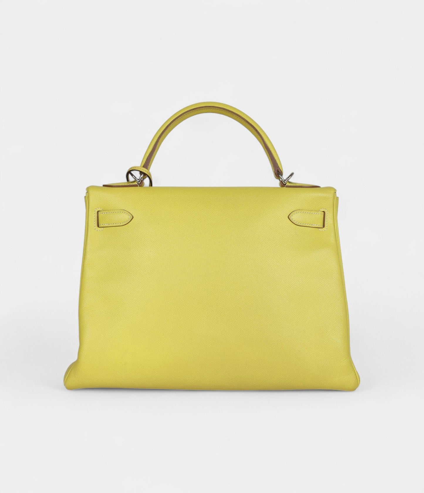 Hermes Kelly 32 Lime Candy Epsom Palladium Hardware