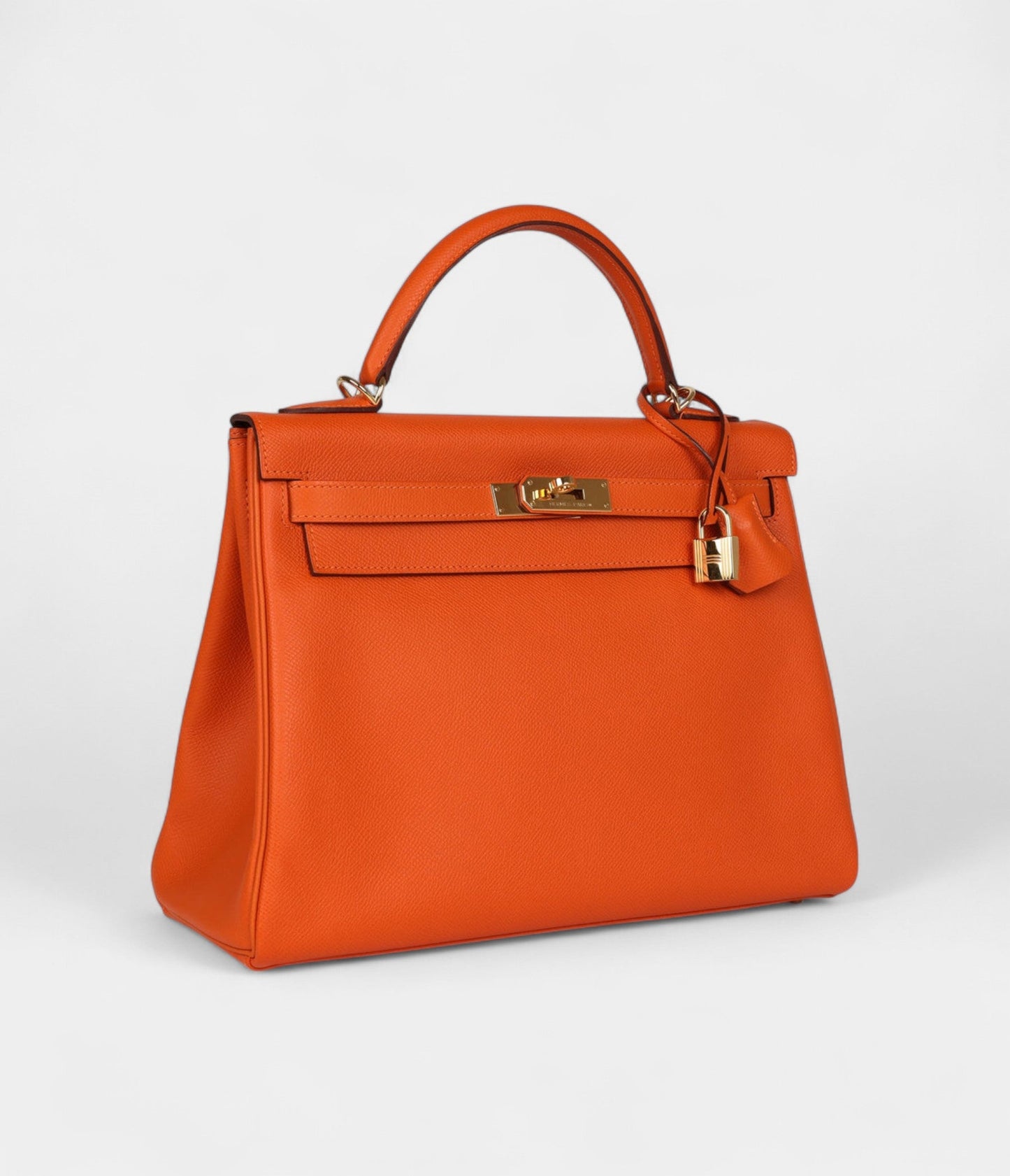 Hermes Kelly 32 Orange H Epsom Gold Hardware