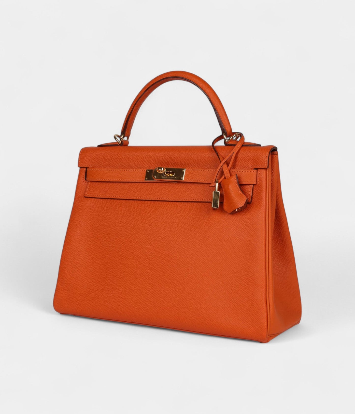 Hermes Kelly 32 Orange H Epsom Gold Hardware