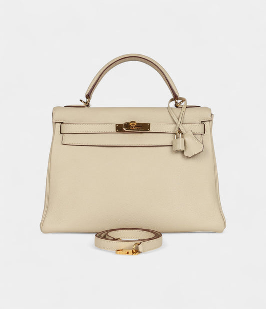 Hermes Kelly 32 Parchemin Togo Gold Hardware