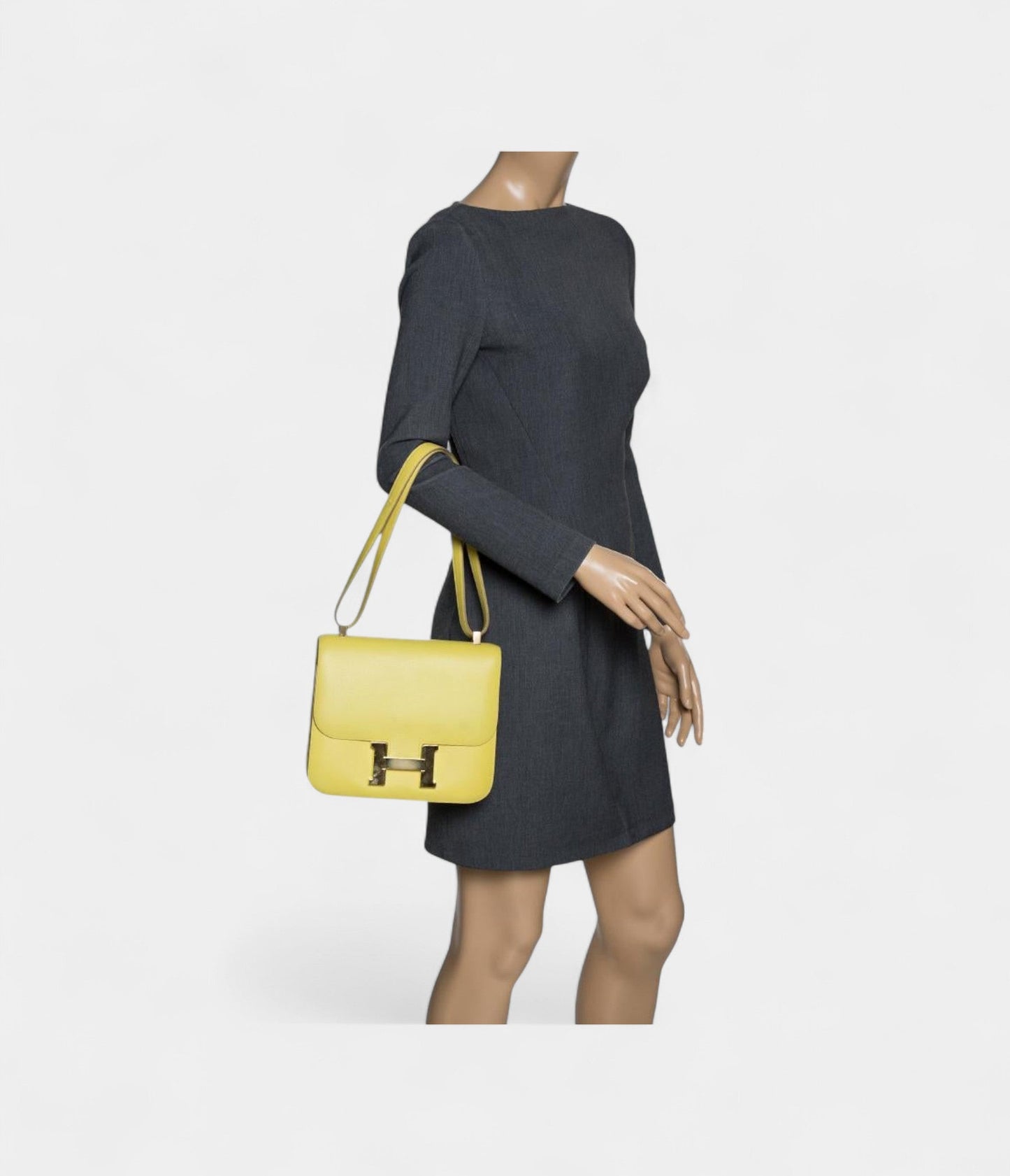 Hermes  Evercolor Lime Leather Constance 24 Bag