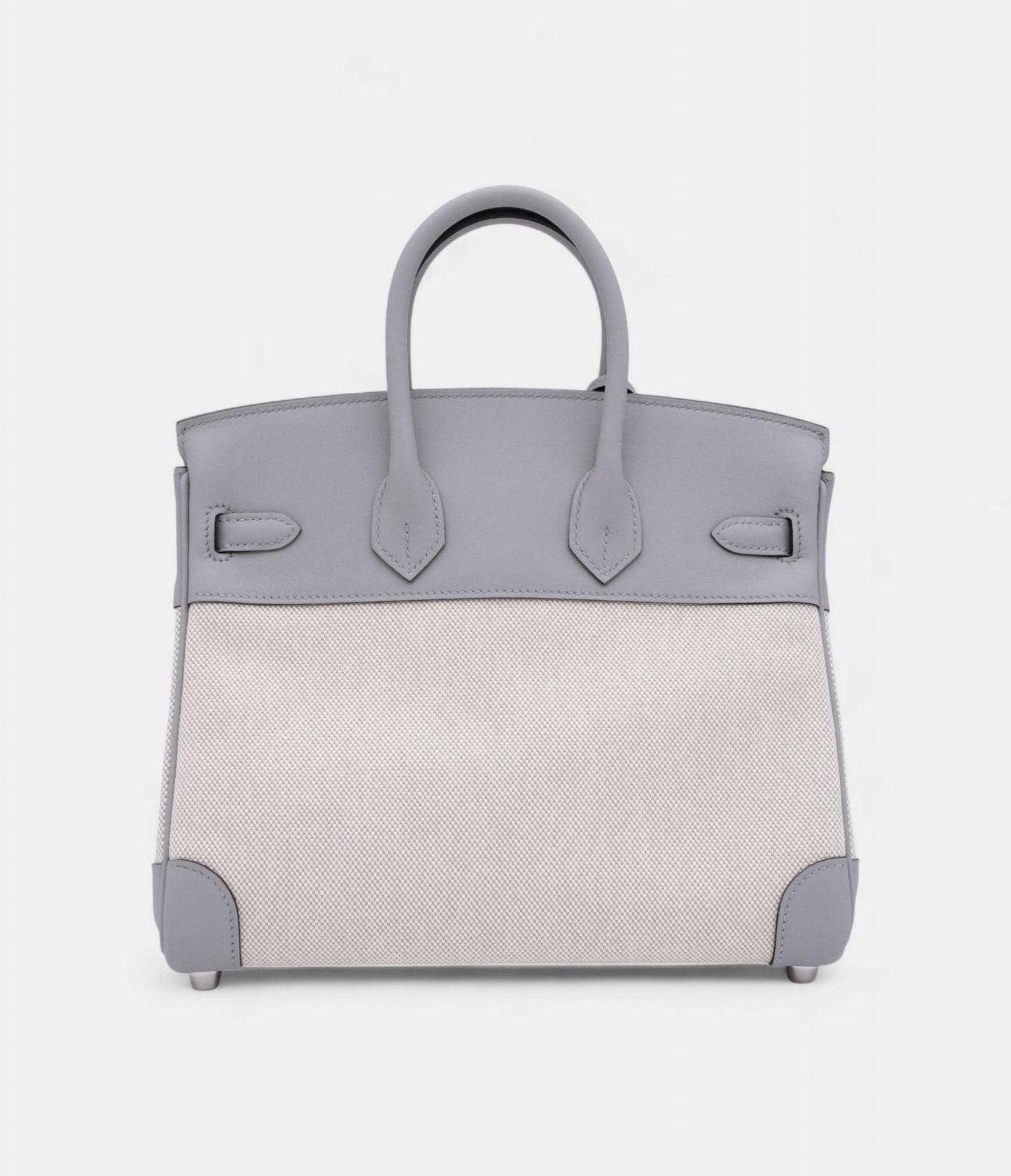 Hermes Limited Edition Glacier Blue Swift and Ecru Canvas Birkin 25 Palladium Hardware