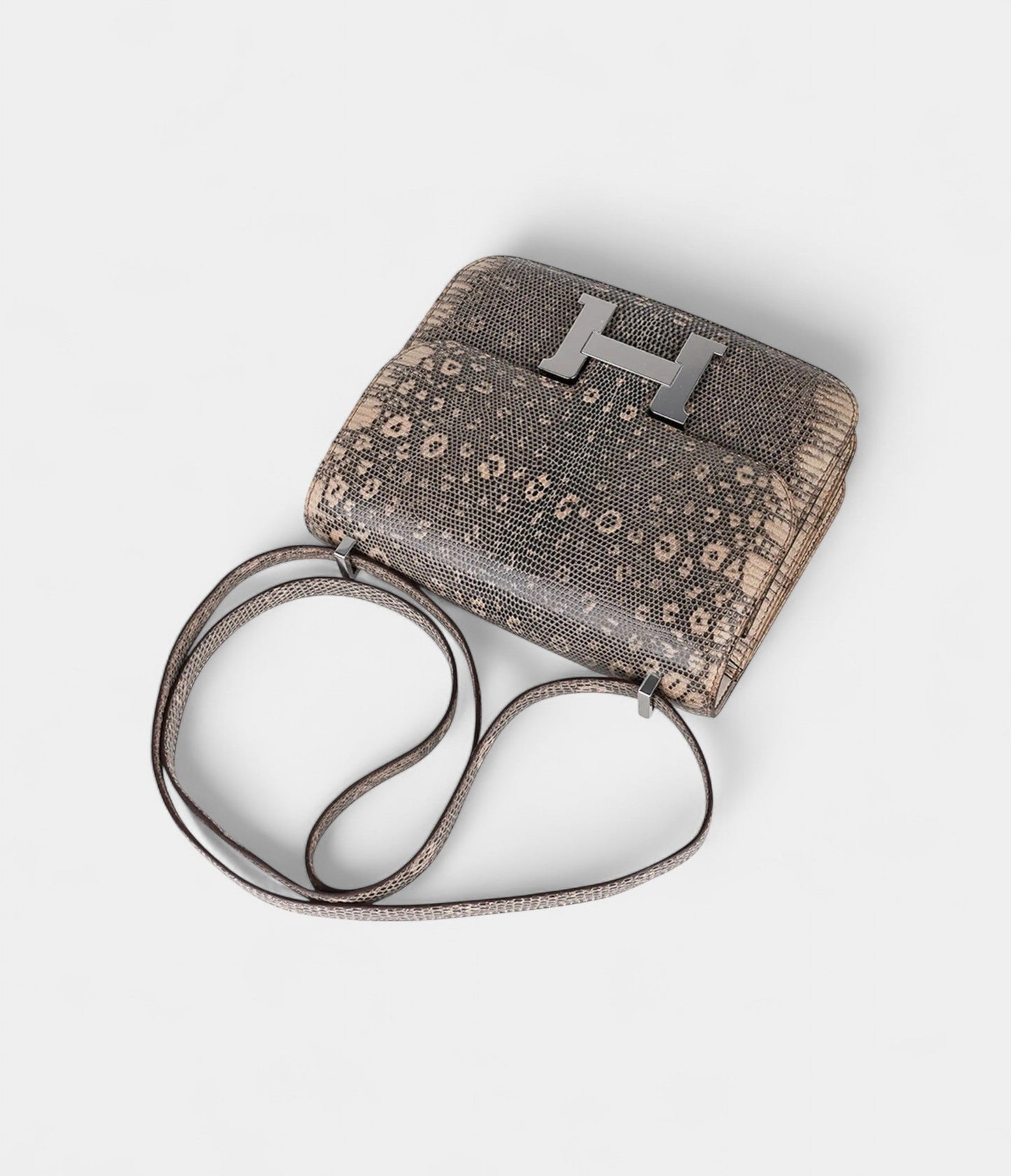 Hermes Limited Edition Mini Constance 18 Desert Lizard Palladium Hardware