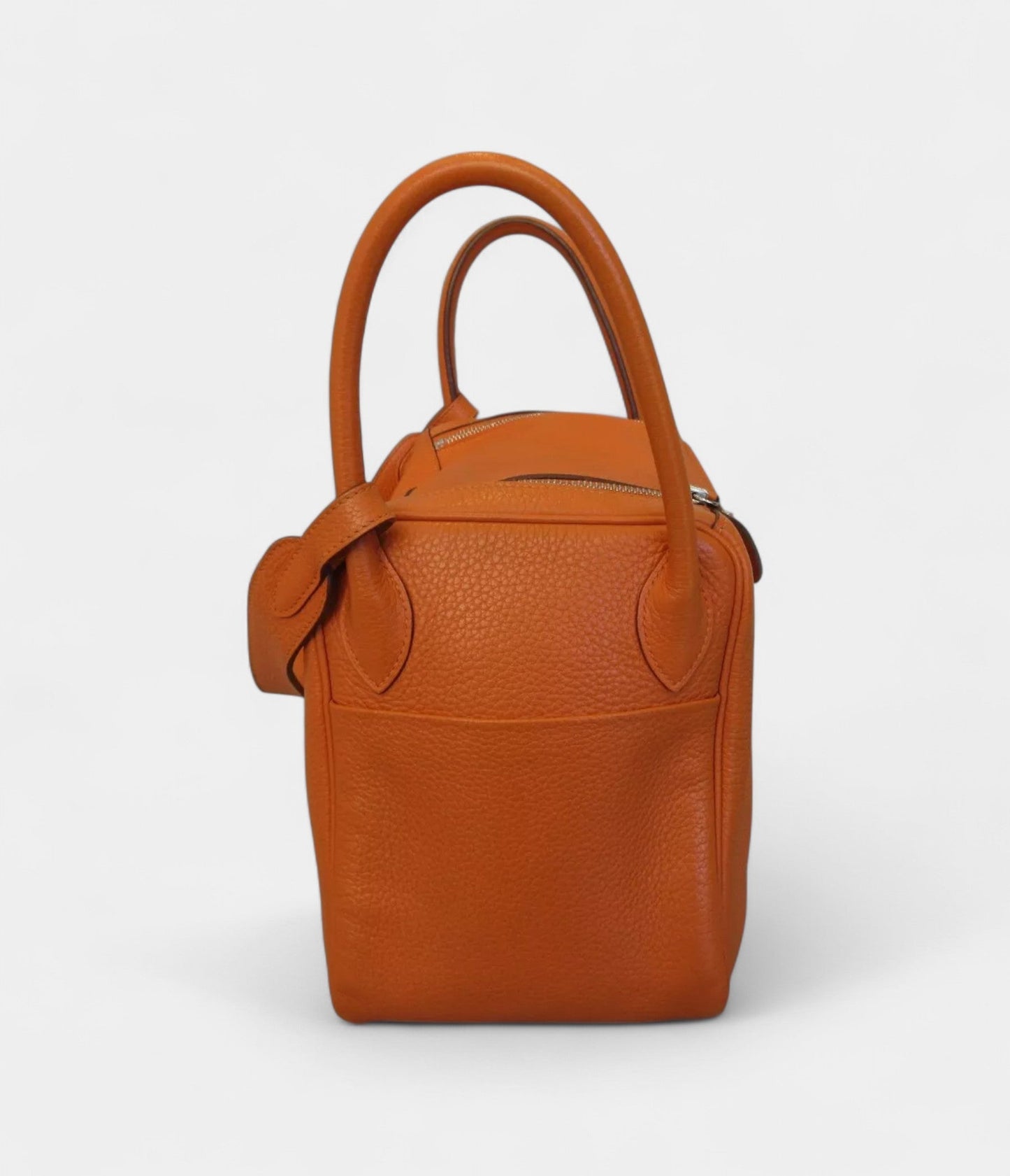 Hermes Lindy 30 Taurillon Clemence Shoulder Bag Orange