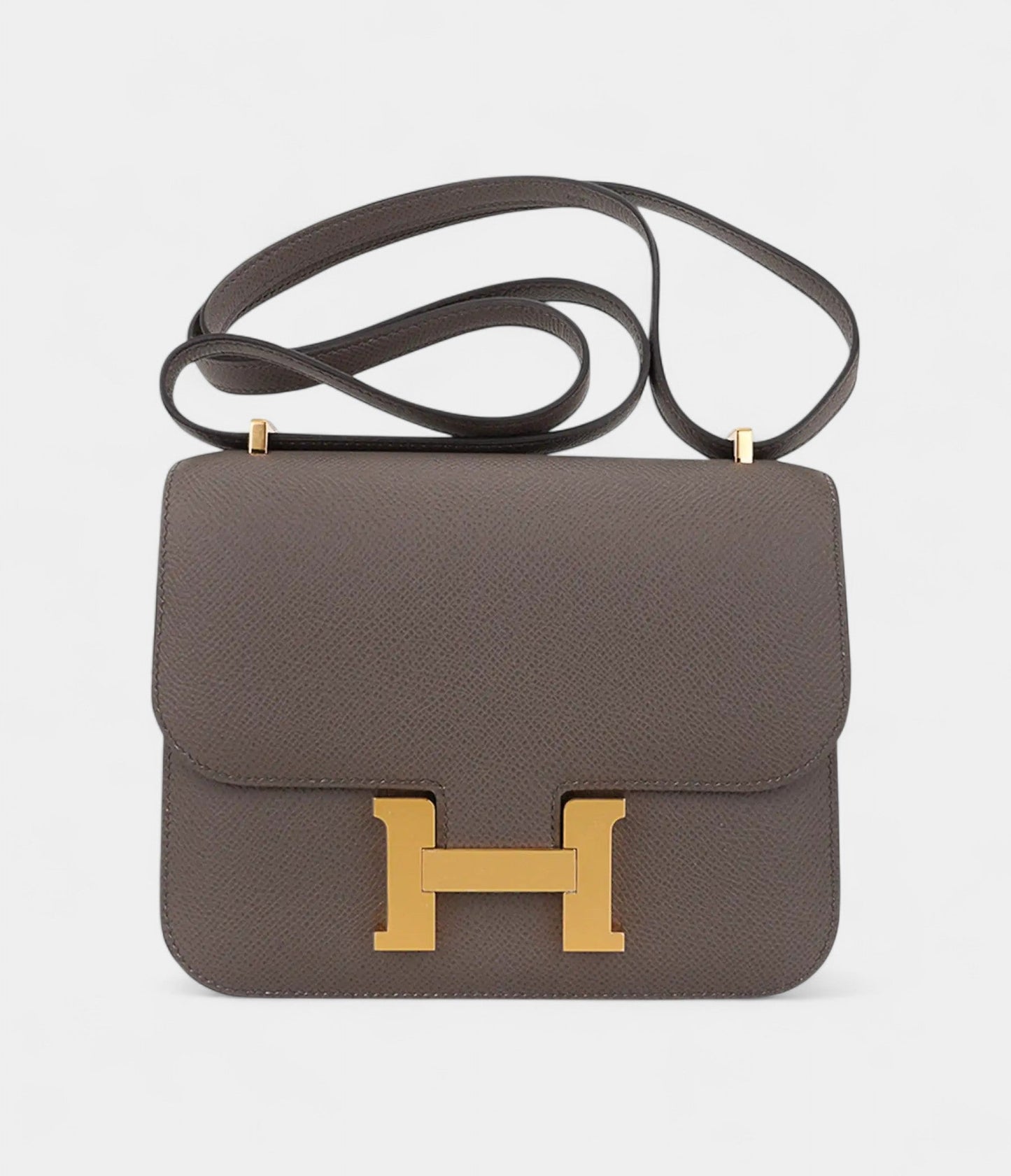 Hermes Mini Constance 18 Bag Etain Epsom Leather with Gold Hardware