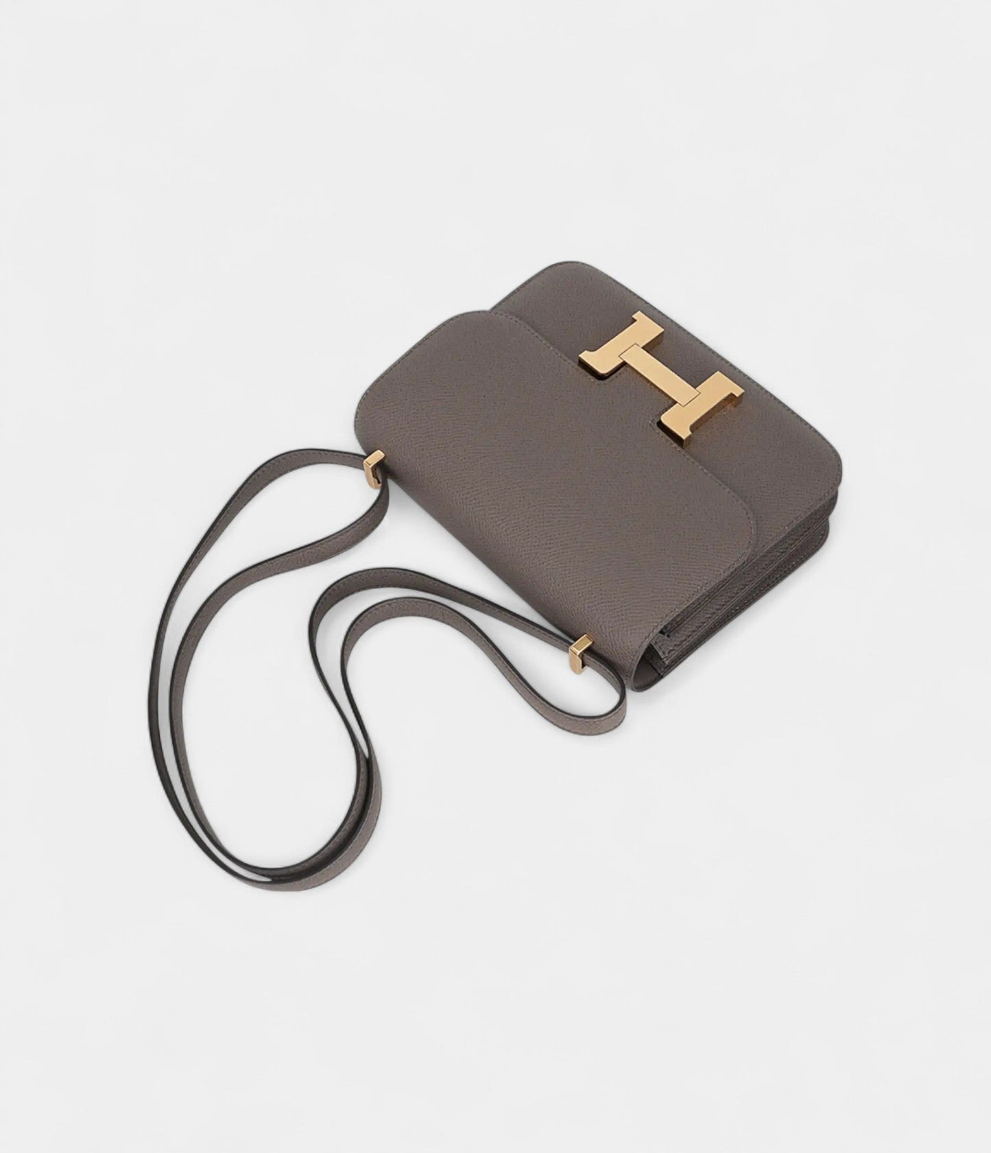 Hermes Mini Constance 18 Bag Etain Epsom Leather with Gold Hardware