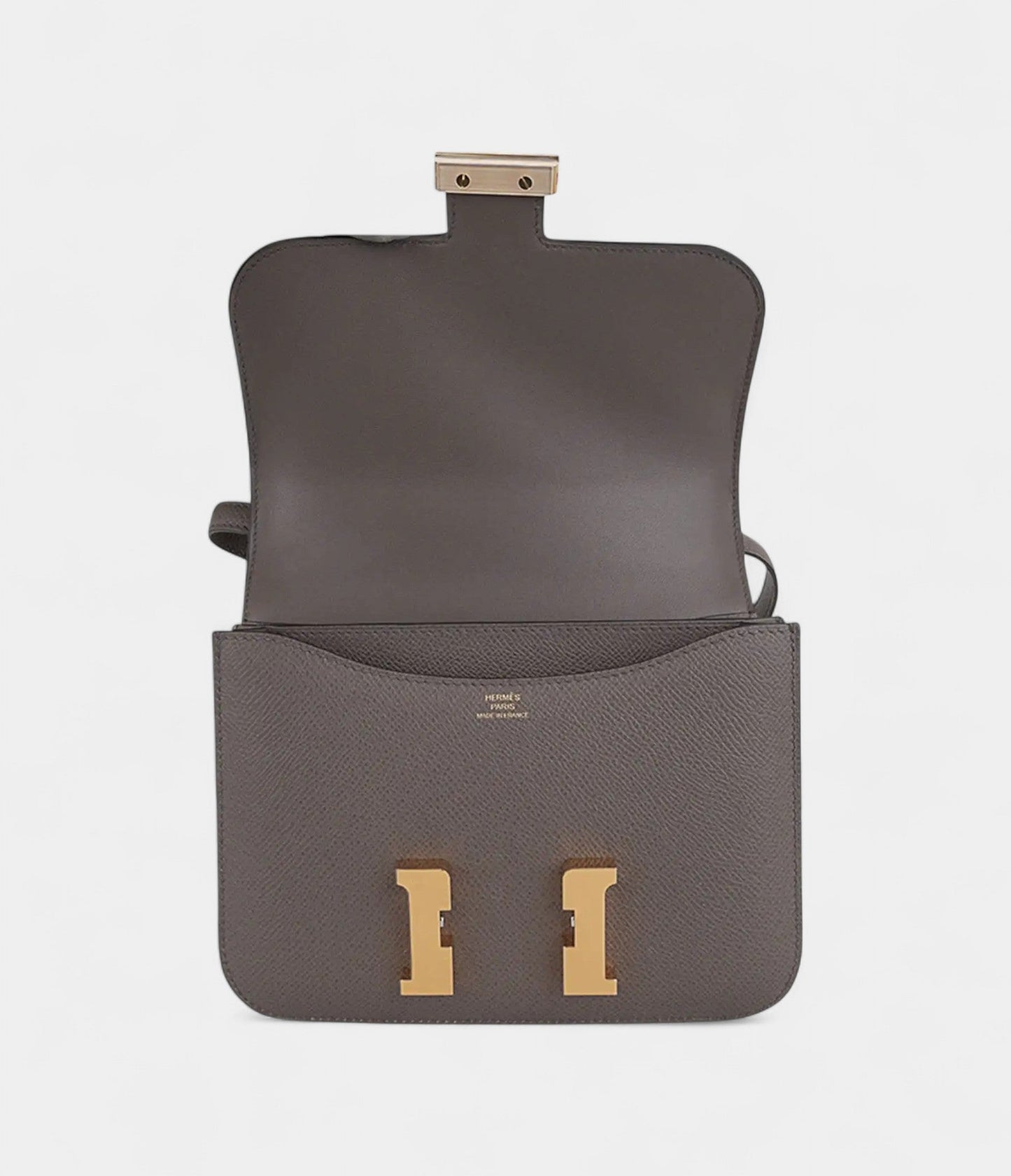 Hermes Mini Constance 18 Bag Etain Epsom Leather with Gold Hardware