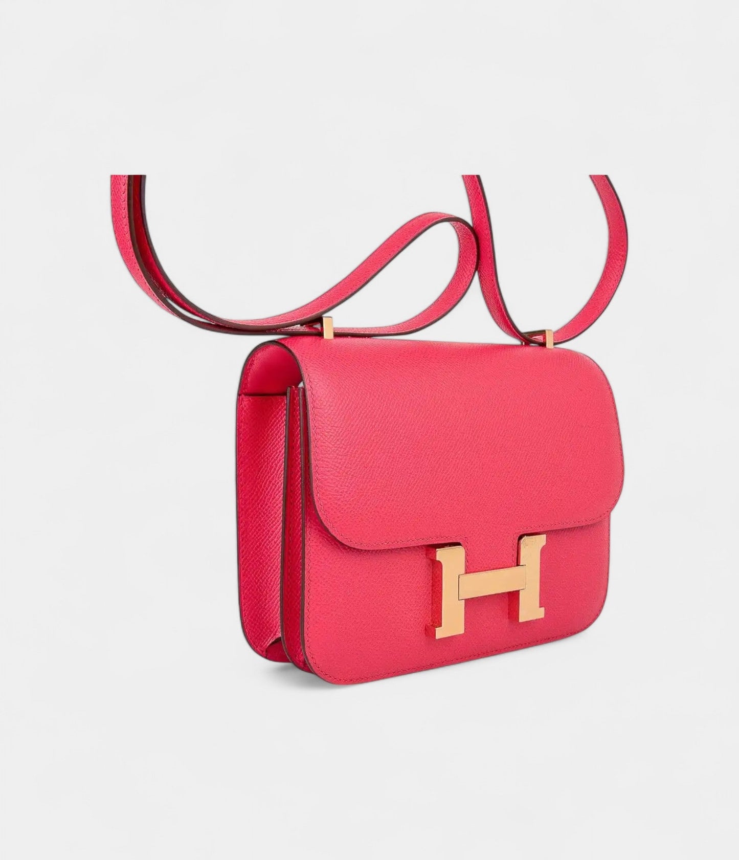 Hermes Mini Constance 18 Bag Rose Extreme Epsom Leather with Gold Hardware