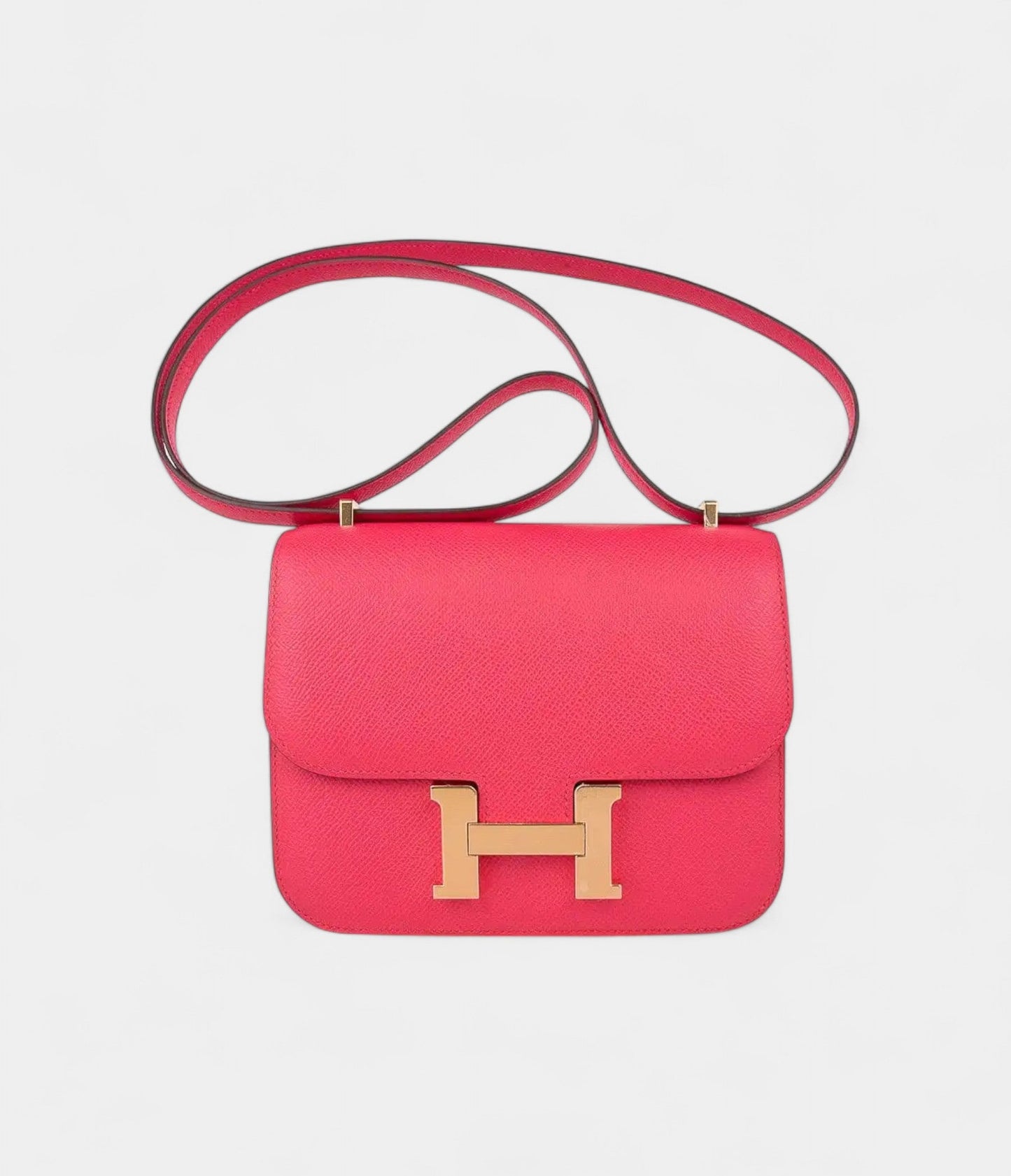Hermes Mini Constance 18 Bag Rose Extreme Epsom Leather with Gold Hardware
