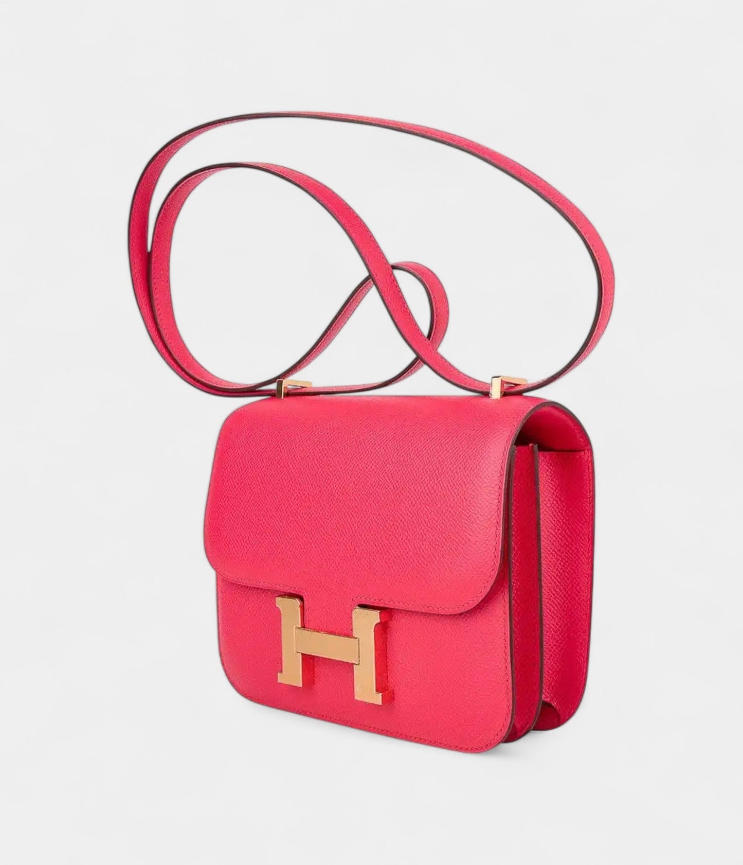 Hermes Mini Constance 18 Bag Rose Extreme Epsom Leather with Gold Hardware