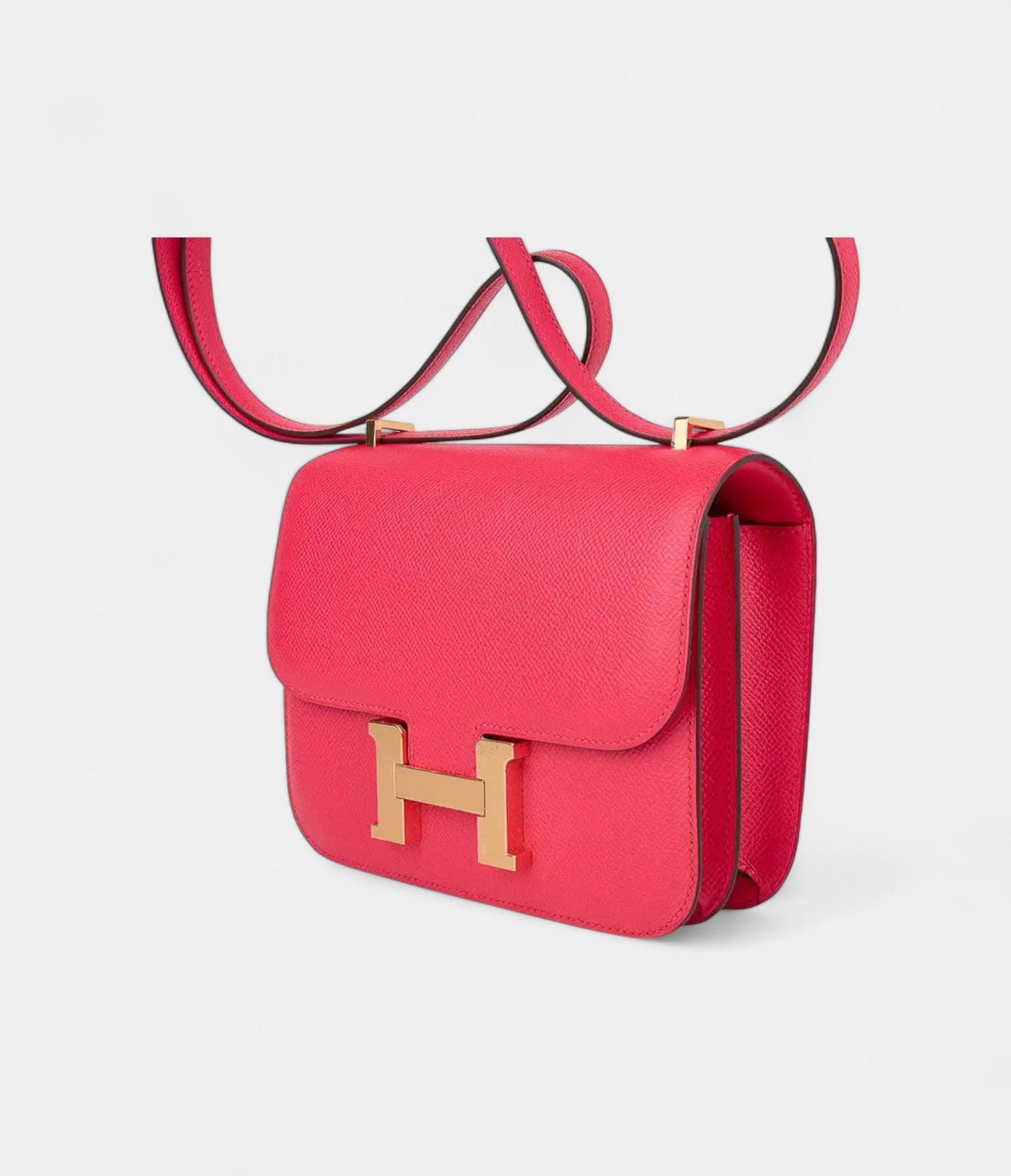 Hermes Mini Constance 18 Bag Rose Extreme Epsom Leather with Gold Hardware