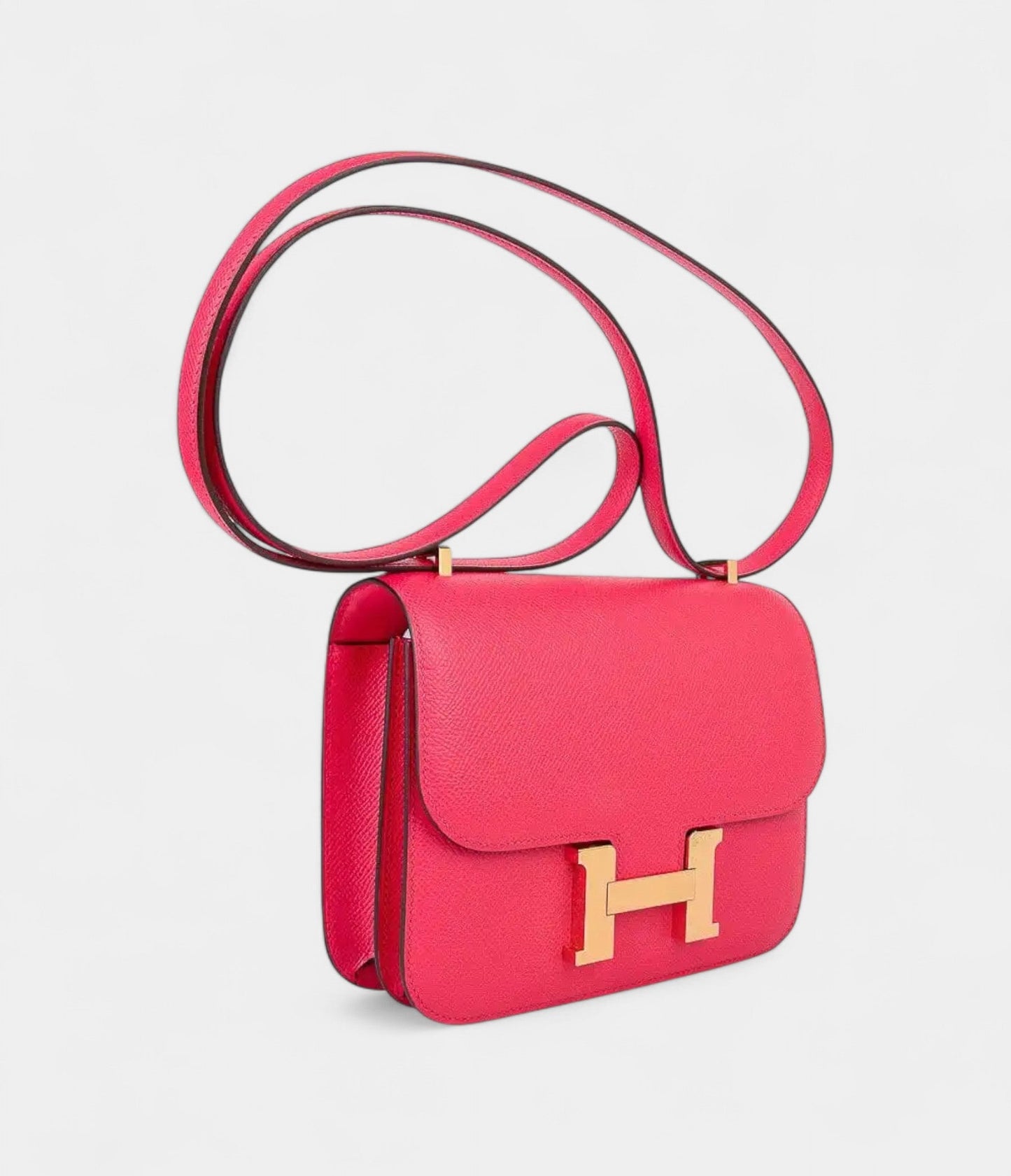 Hermes Mini Constance 18 Bag Rose Extreme Epsom Leather with Gold Hardware