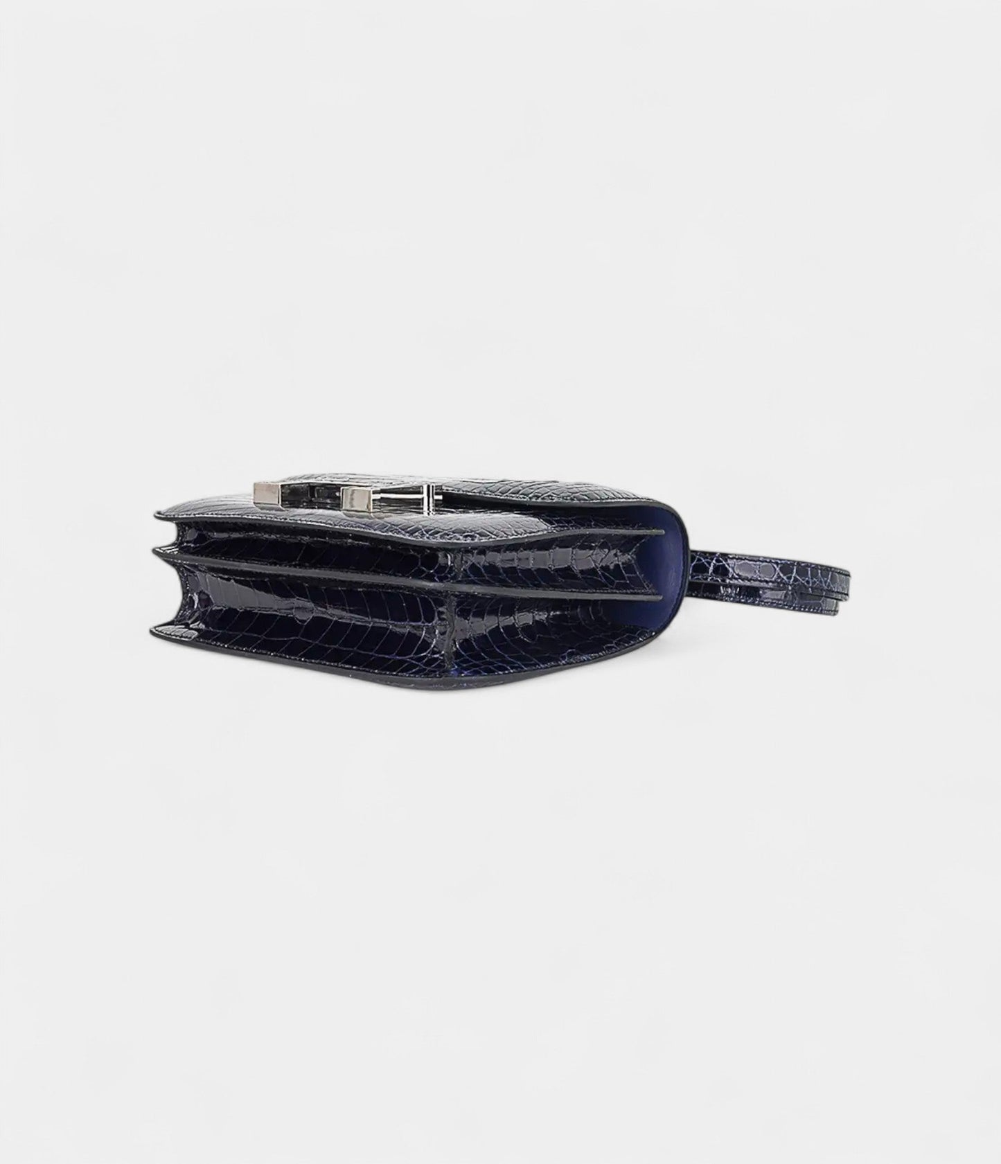 Hermes Mini Constance 18 Bag Tri-Color Blue Sapphire, Vert Rousseau, & Black Alligator with Palladium Hardware