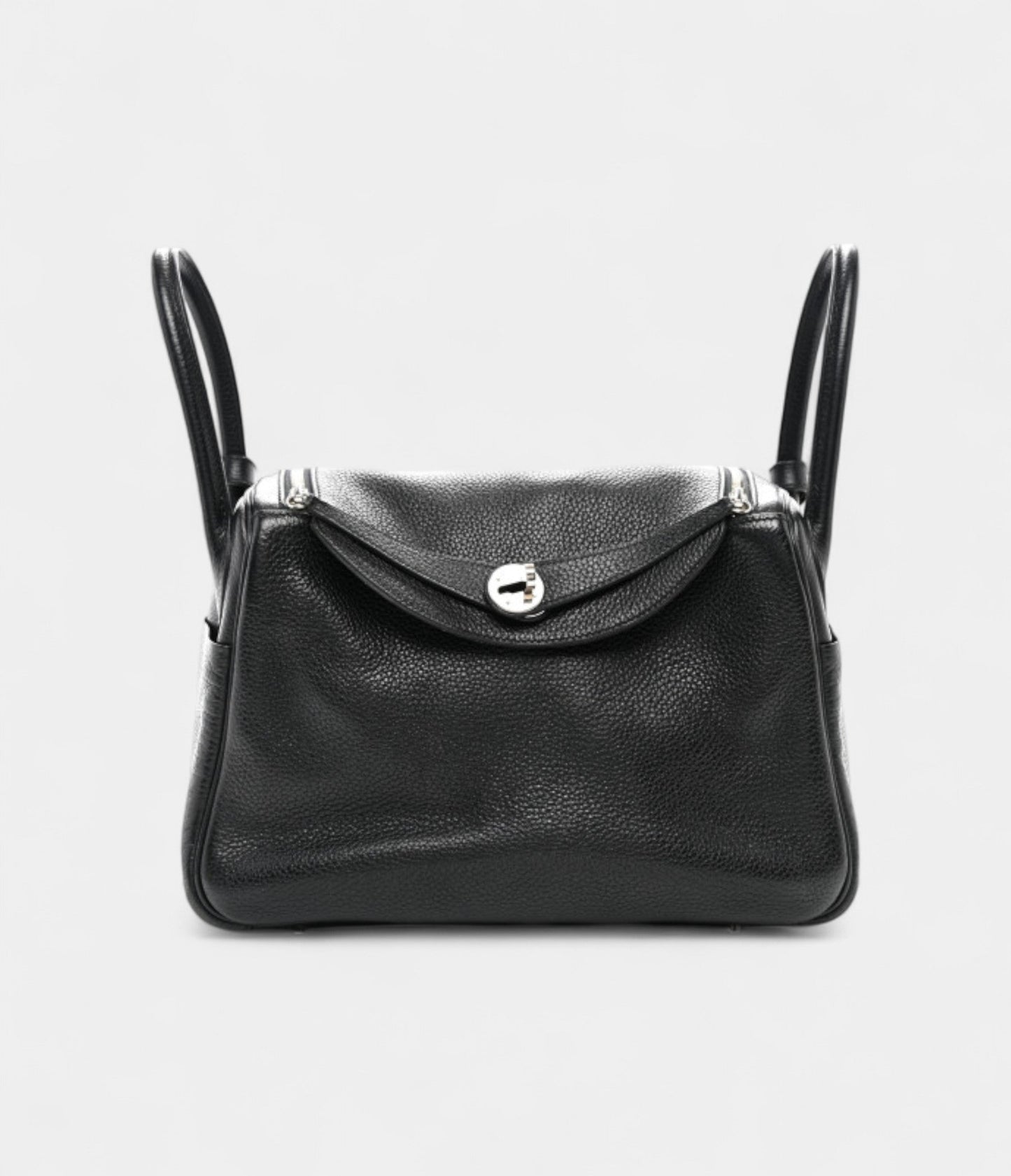 Hermes Taurillon Clemence Lindy 30 Black