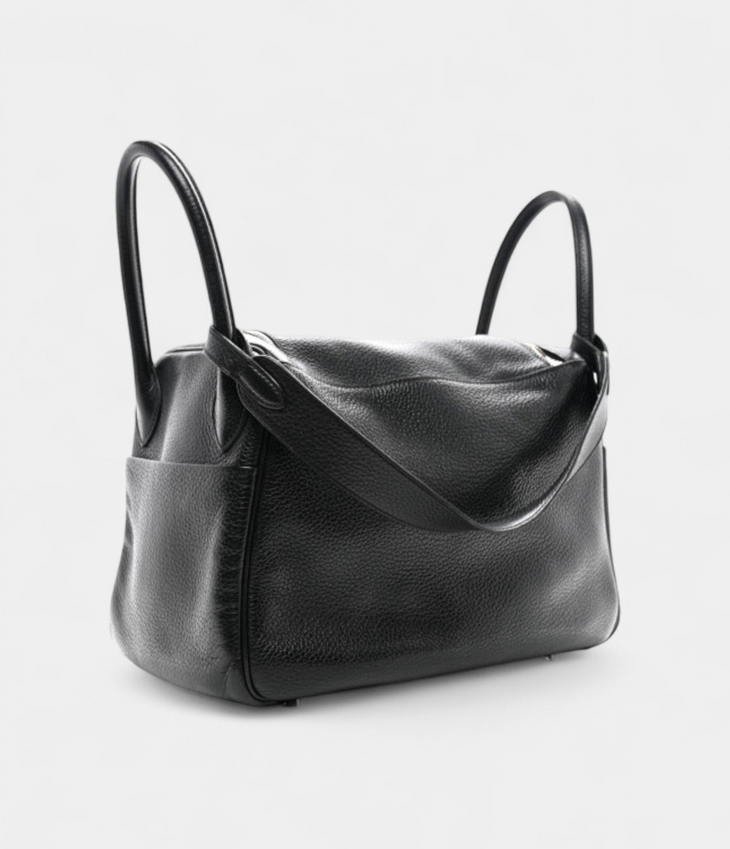 Hermes Taurillon Clemence Lindy 30 Black