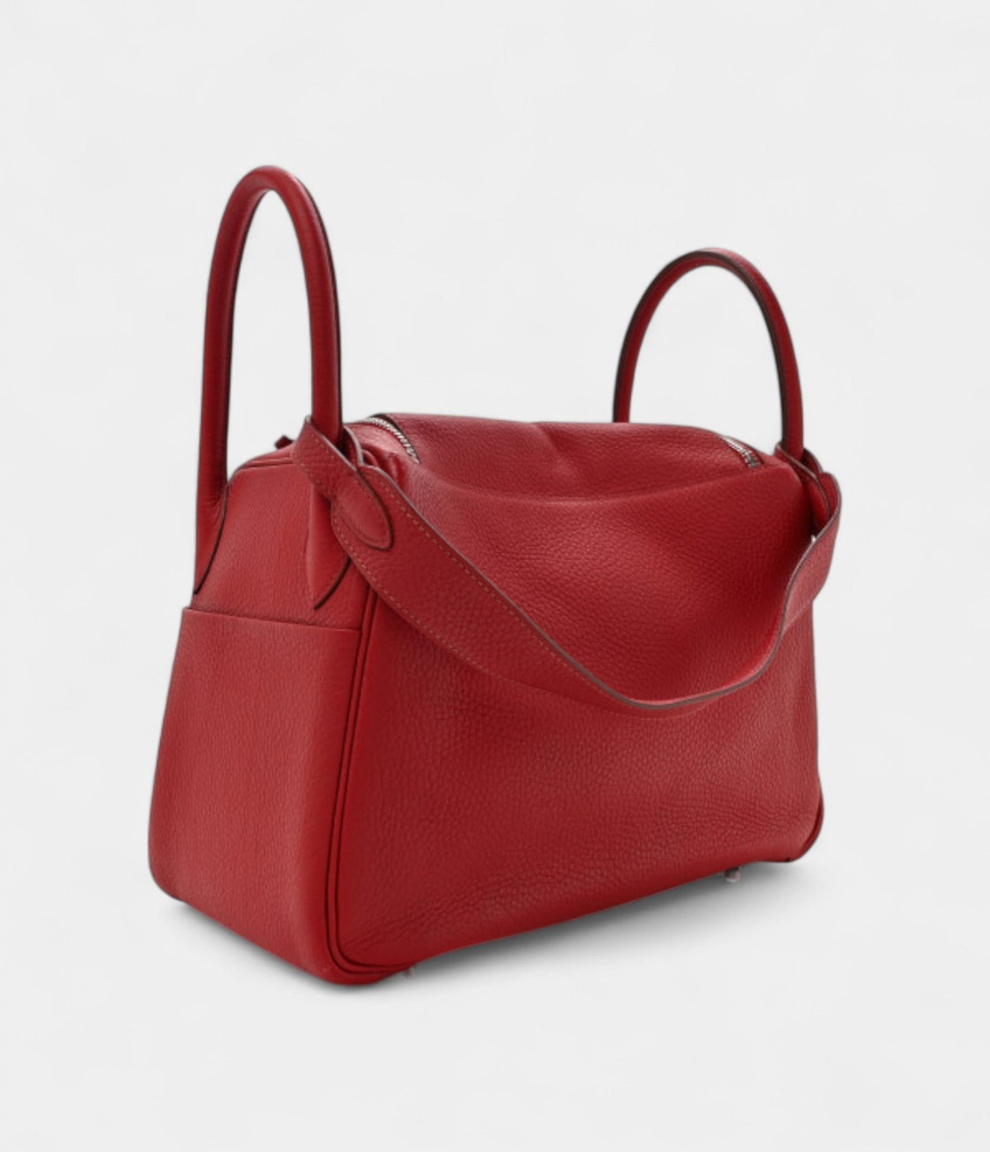 Hermes Taurillon Clemence Lindy 30 Rouge Garance