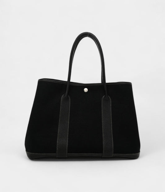 Hermes Toile Negonda Garden Party Tote 36 MM Black