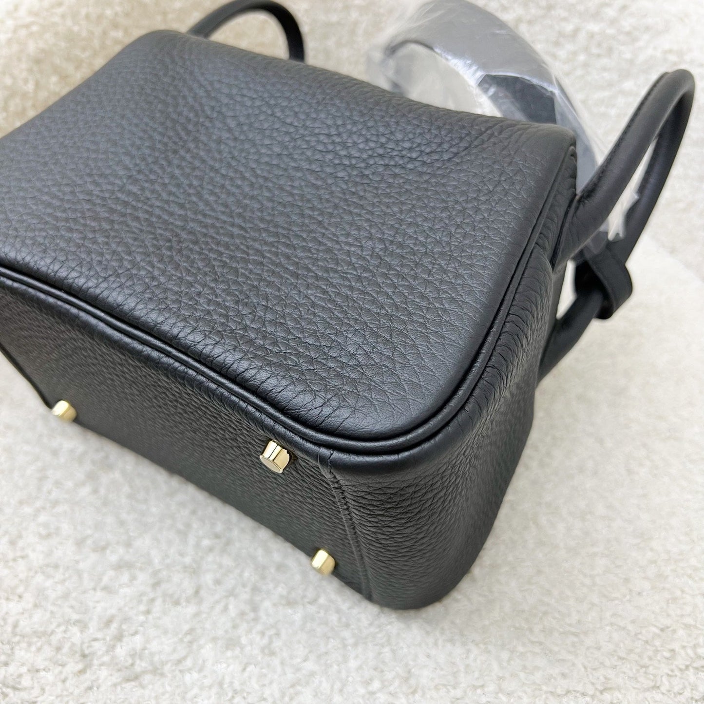 Hermes Mini Lindy II in Noir Black Clemence Leather and GHW