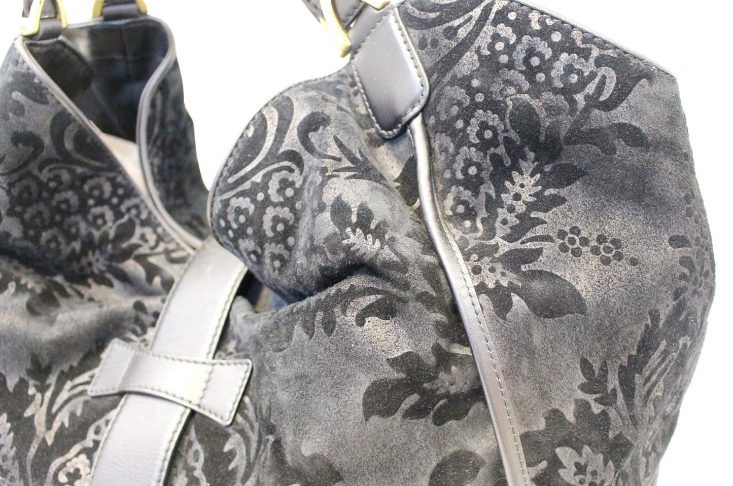 GUCCI Soft Stirrup Nubuck Black Suede Shoulder Bag - Sale