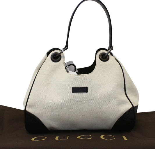 GUCCI Colbert Canvas Shoulder Bag White