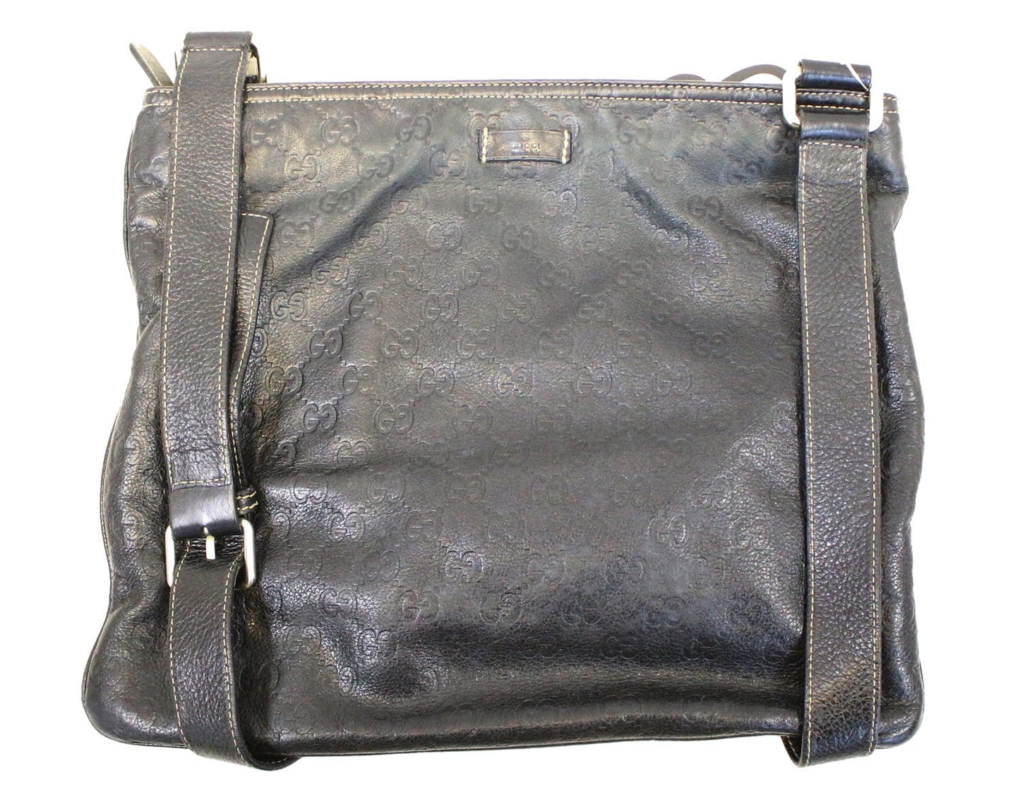 GUCCI Black Guccisima Leather Shima Crossbody Shoulder Bag 201446