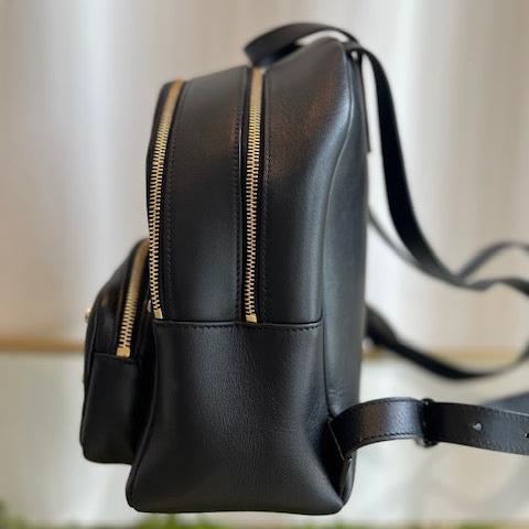 JIMMY CHOO Black Leather Gold Studded Backpack