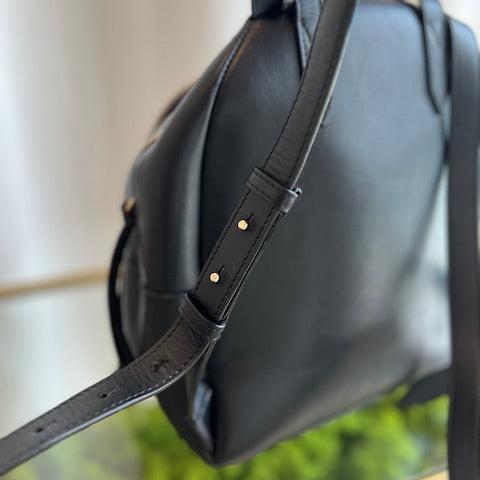 JIMMY CHOO Black Leather Gold Studded Backpack