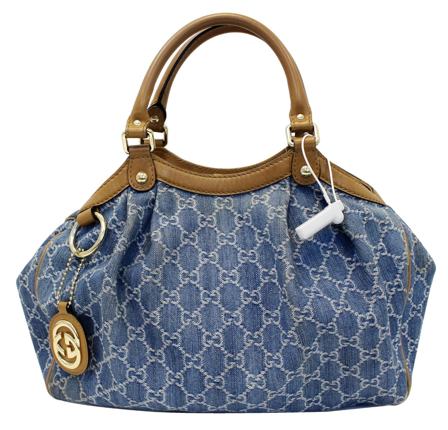 GUCCI GG Blue Denim Sukey Tote Shoulder Bag Gucci Sukey