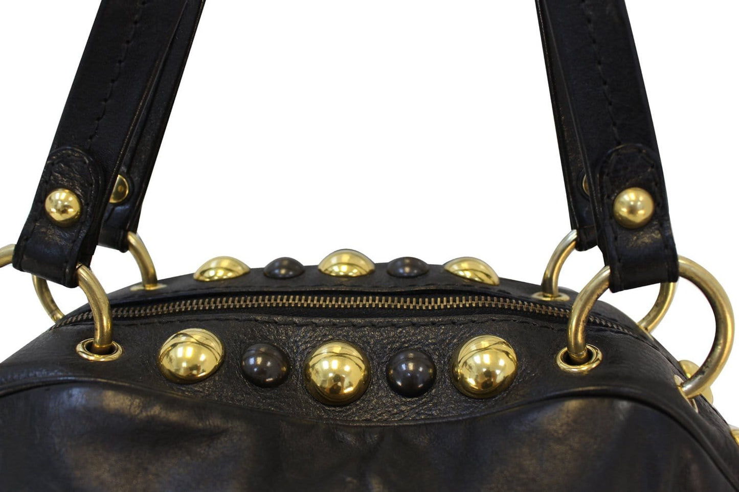 GUCCI Guccissima Black Medium Babouska Dome Shoulder Handbag