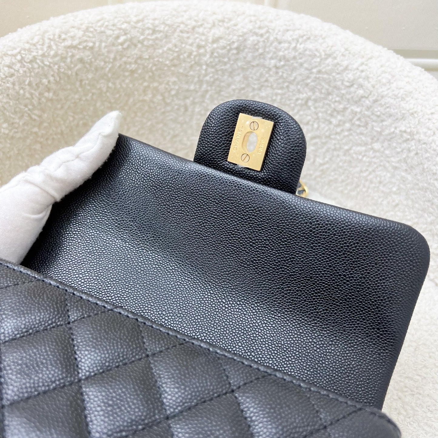 [Brand New] Chanel 25B Top Handle Mini Rectangular Flap in Black Caviar and AGHW (Model: AS5701)