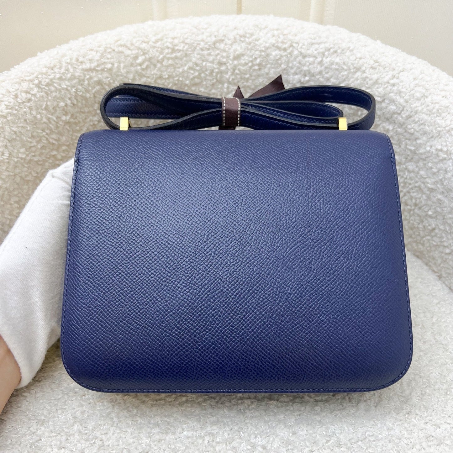 Hermes Constance Mini 18 in Bleu Saphir Epsom Leather and GHW