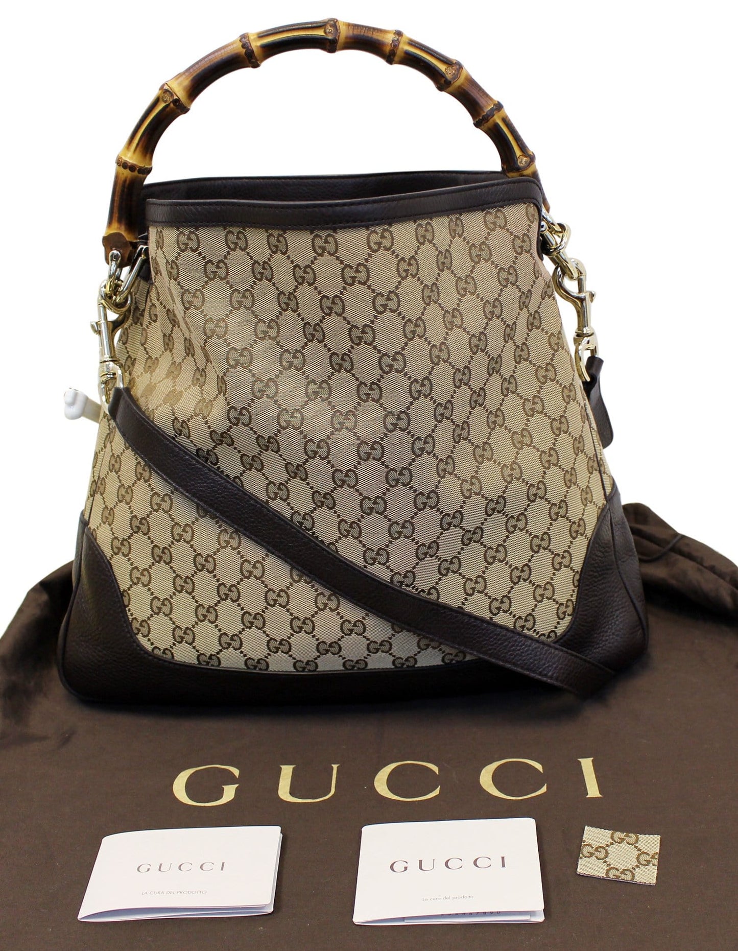 GUCCI GG Canavas Diana Bamboo Shoulder Bag 282315