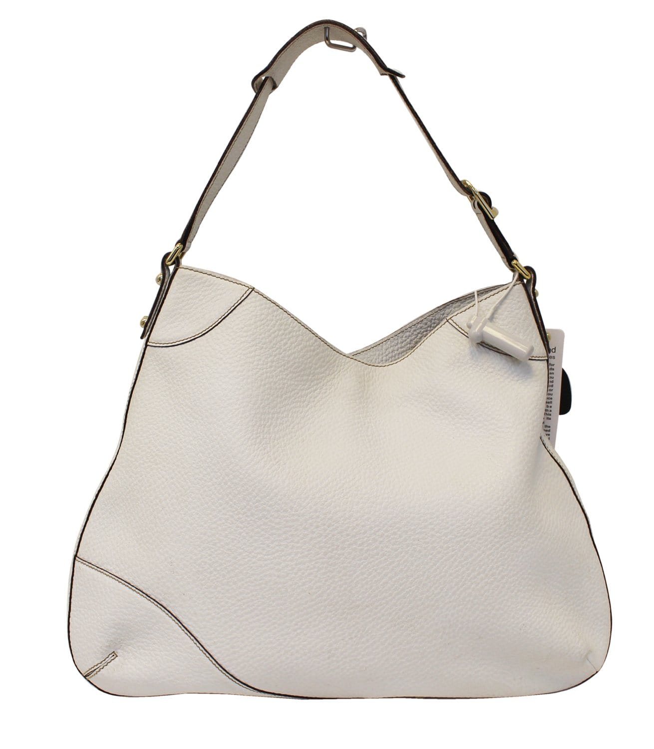 GUCCI 137386 White Leather Saddle Shoulder Bag