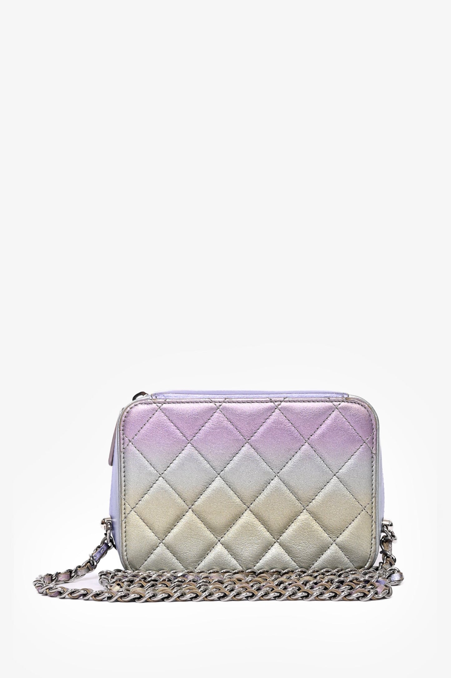 Pre-Loved Chanel™ 2021 Iridescent Quilted Lambskin Cube Crossbody